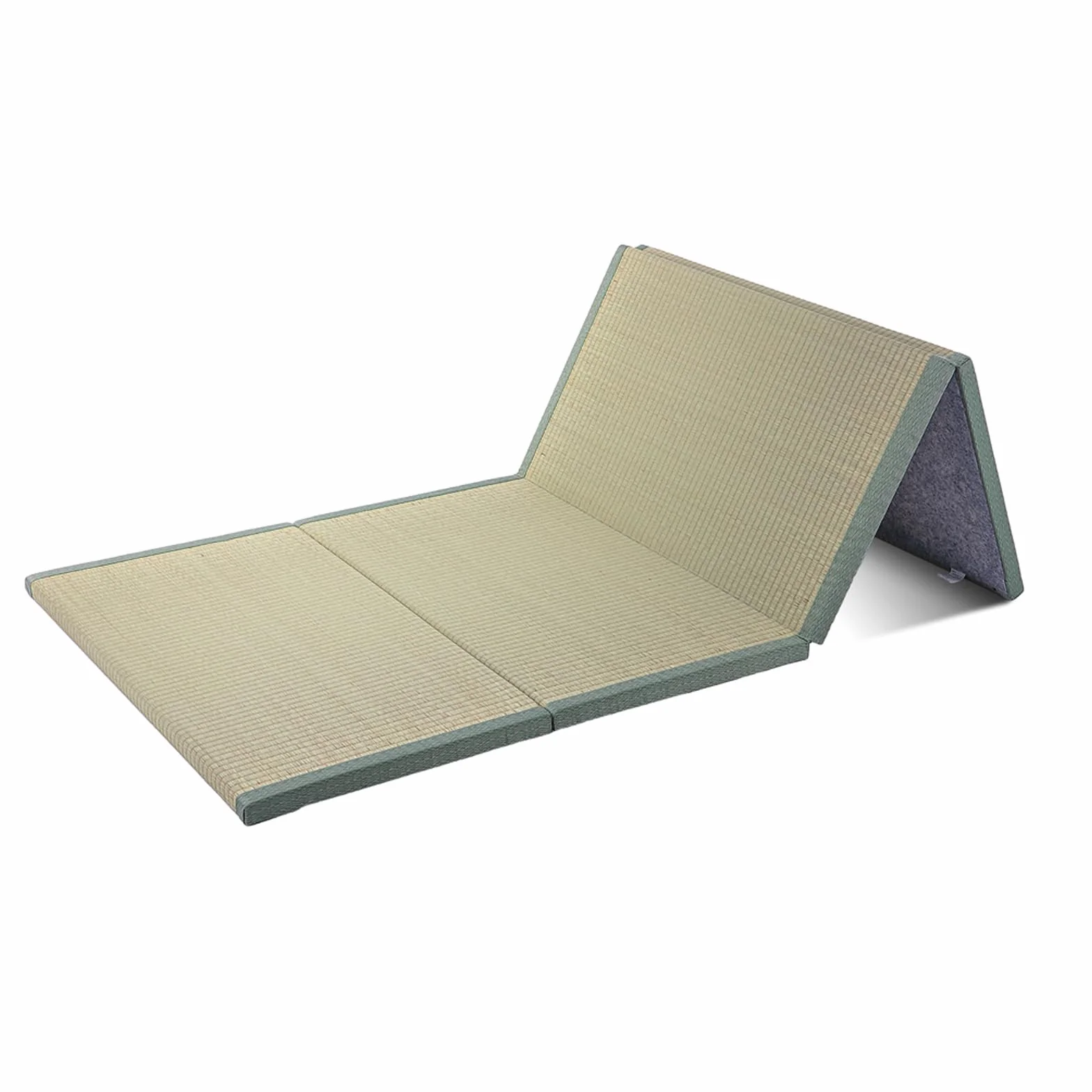 Tradicional Japonesa Tatami, futón Verde 100％ Natural de Rush Hierba(sin Teñir),a 4 Pieghe,para la meditación Yoga Zen Room japonés Tearoom,3.5cm Grueso(Size:90×200×3.5cm)