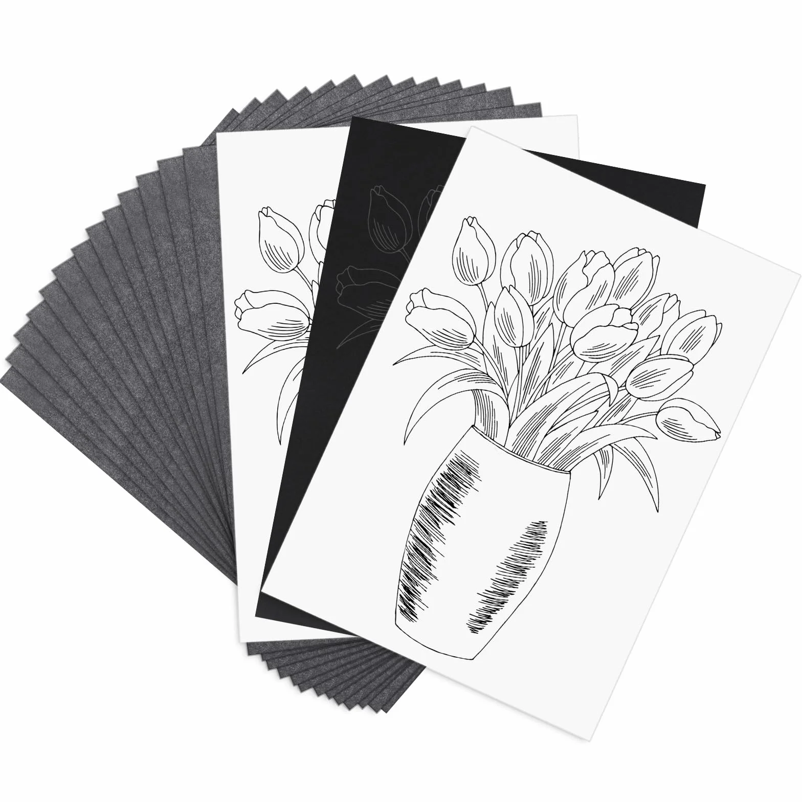 100 hojas de papel vegetal, papel carbón A4, papel vegetal para tela, papel de transferencia negro, papel carbón grafito para madera, 21 x 29,7 cm