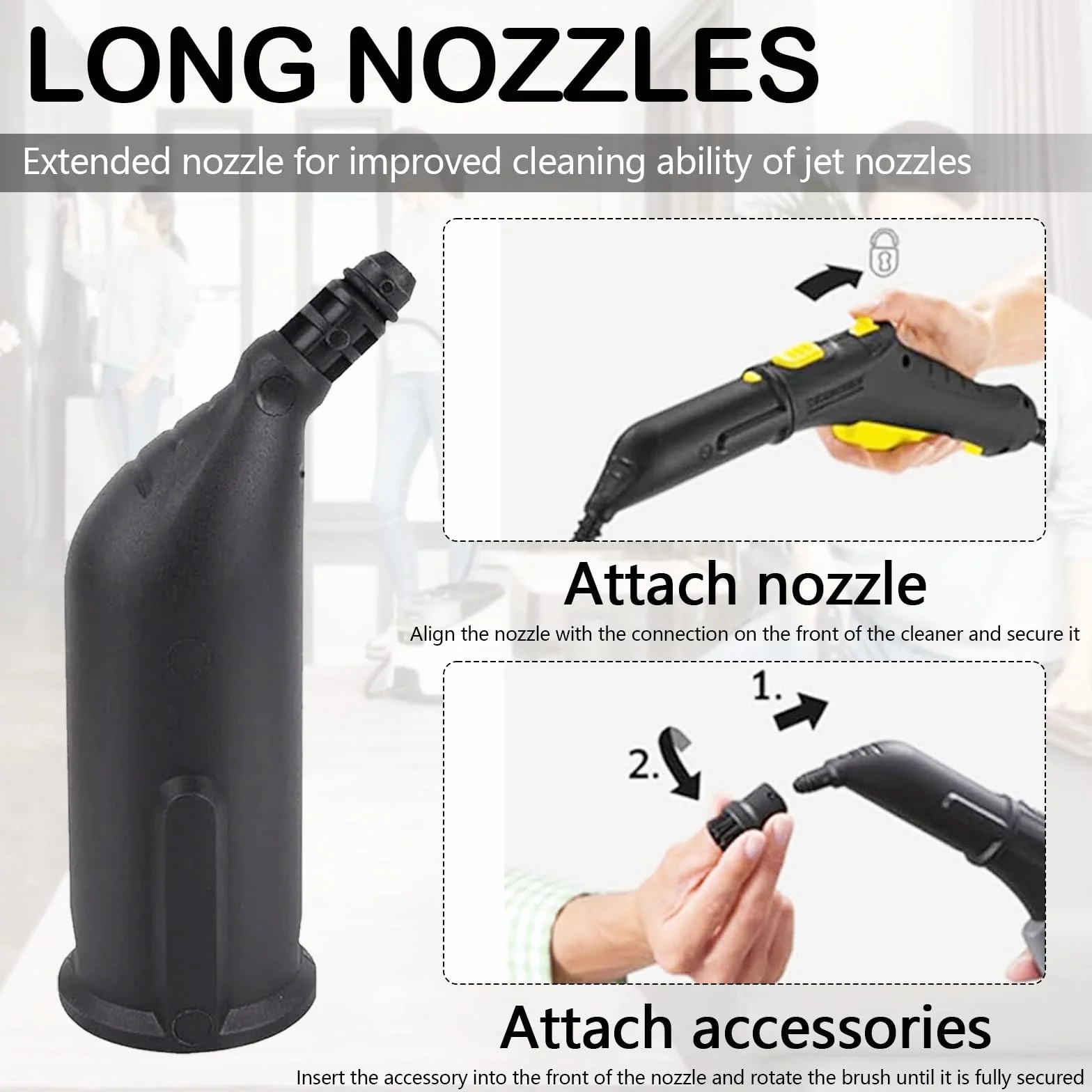 13 Piezas Accesorios para Kärcher Limpiadores a Vapor, Incluyendo Cepillo Redondo, Rasqueta Limpiacristales, Cepillo Plano, Boquilla, Limpieza a Vapor Accesorios Compatible Kärcher SC1 SC2 SC3 SC4 SC5