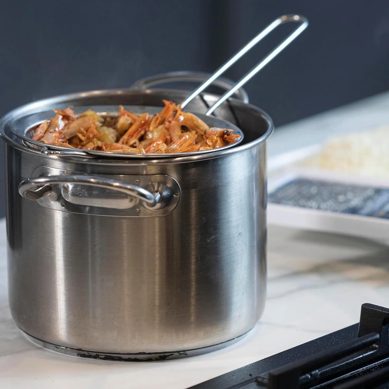Menax - Colador Chino de Cocina de Acero Inoxidable - Colador de Cocina - Escurridor de Acero para Drenar Pasta, Verduras, Frutas y Arroz - 14 cm