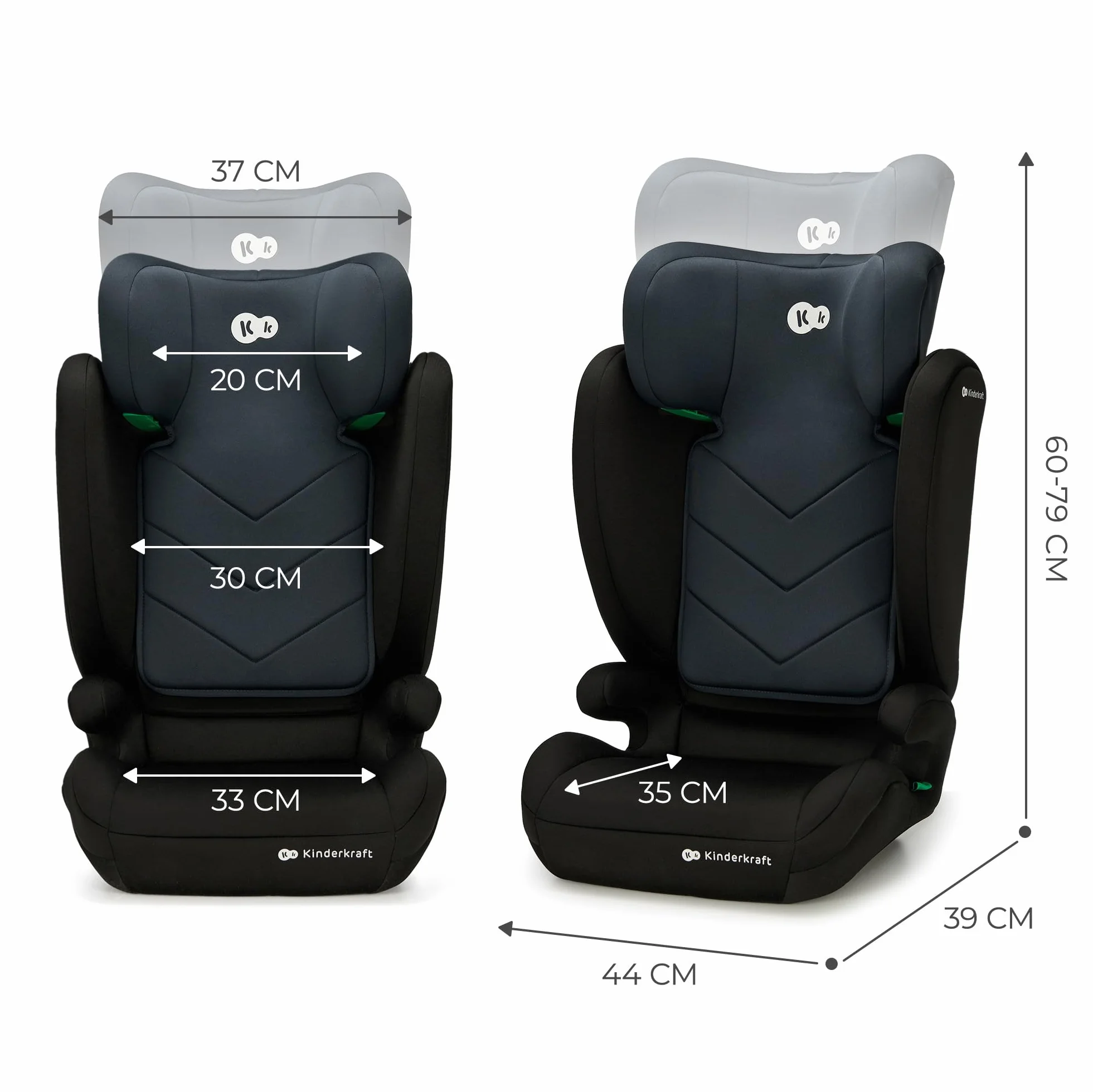 Kinderkraft I-SPARK Silla de coche i-Size Grupo 2/3 100-150 cm 15-36 kg 4,85 kg Negro