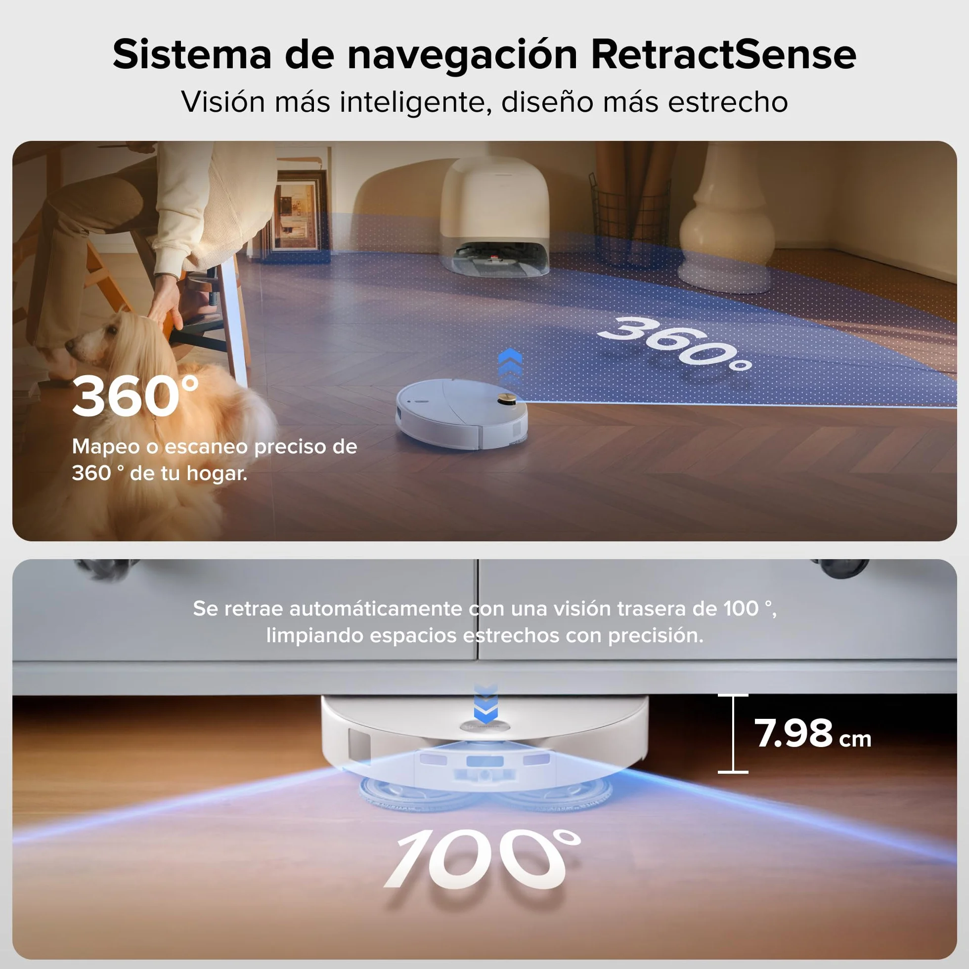 roborock Qrevo Curv 2 Pro Robot Aspirador y Fregasuelos, 25000 Pa, Zero-Enredos, Lavado Agua 100°C, Autolimpieza, Evita Obstáculos, Secado Automático, para Pelo de Mascotas