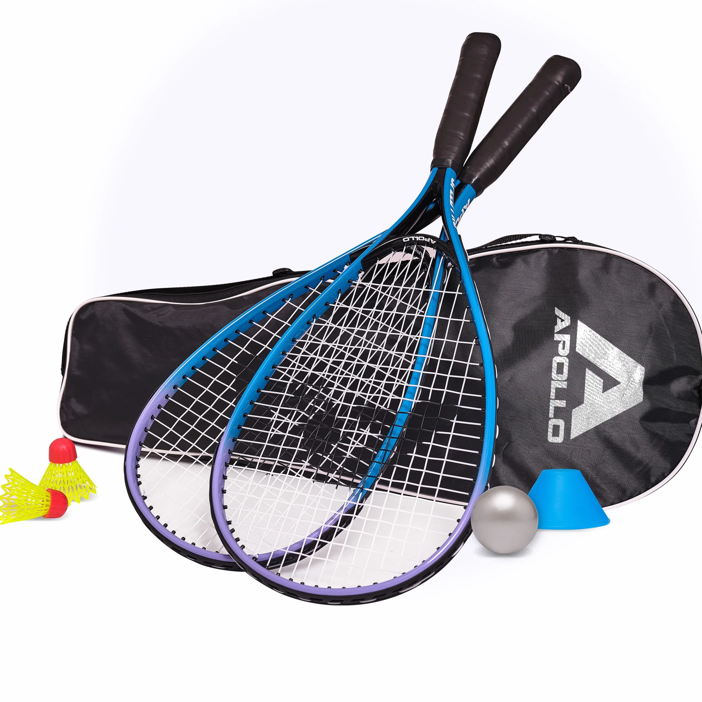 Apollo Speed Bádminton | Bádminton Set | Bolsa y Raquetas de Bádminton Bádminton Set Completo | Juego de Raquetas de Squash | Raquetas de Bádminton Niños
