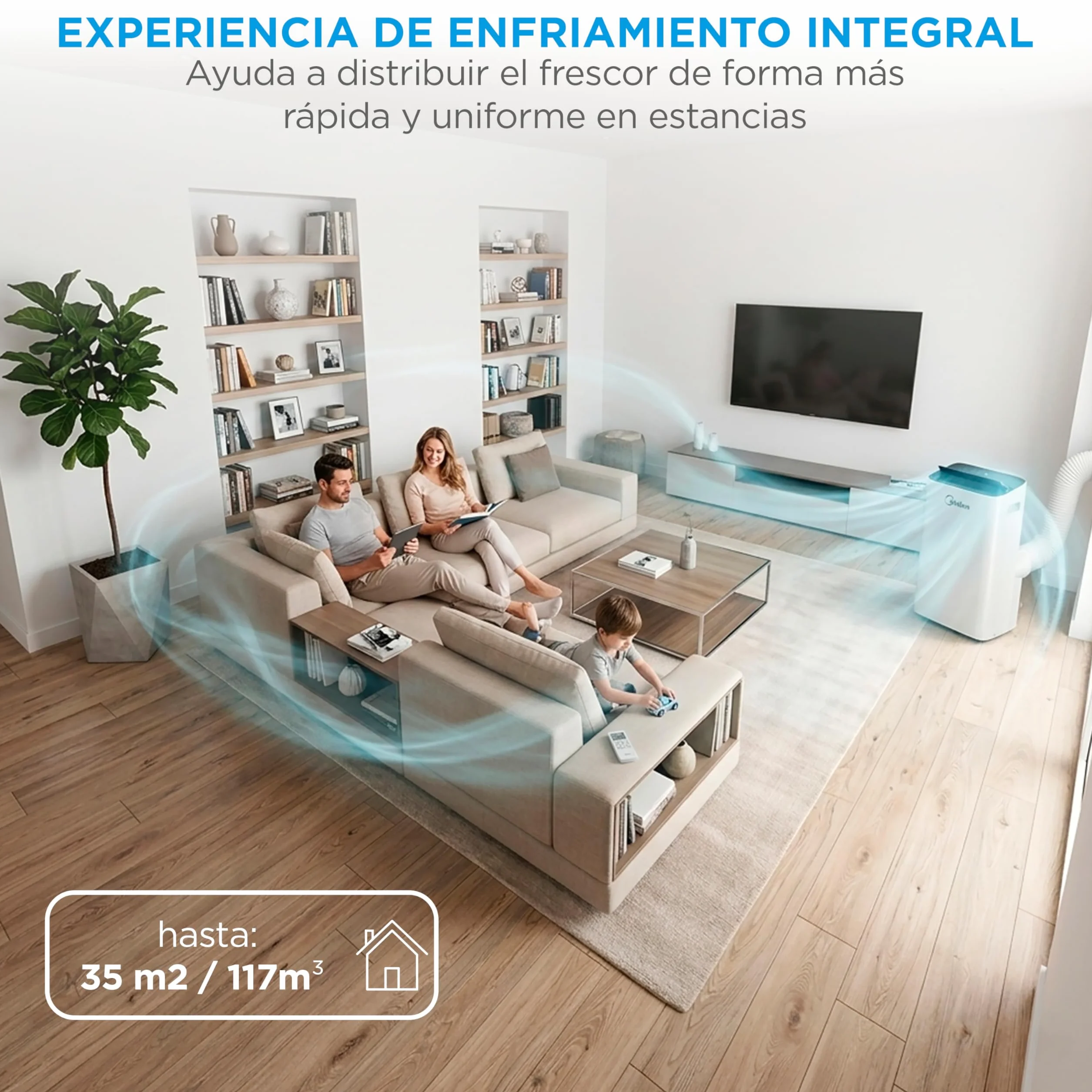 MIDEA Pingüino Aire Acondicionado Portátil Frío y Calor 3000 Frigorías / 12000 BTU - Climatizador silencioso con bomba calor 3500 W Air conditioner 4 modalidades con kit de ventana y control remoto