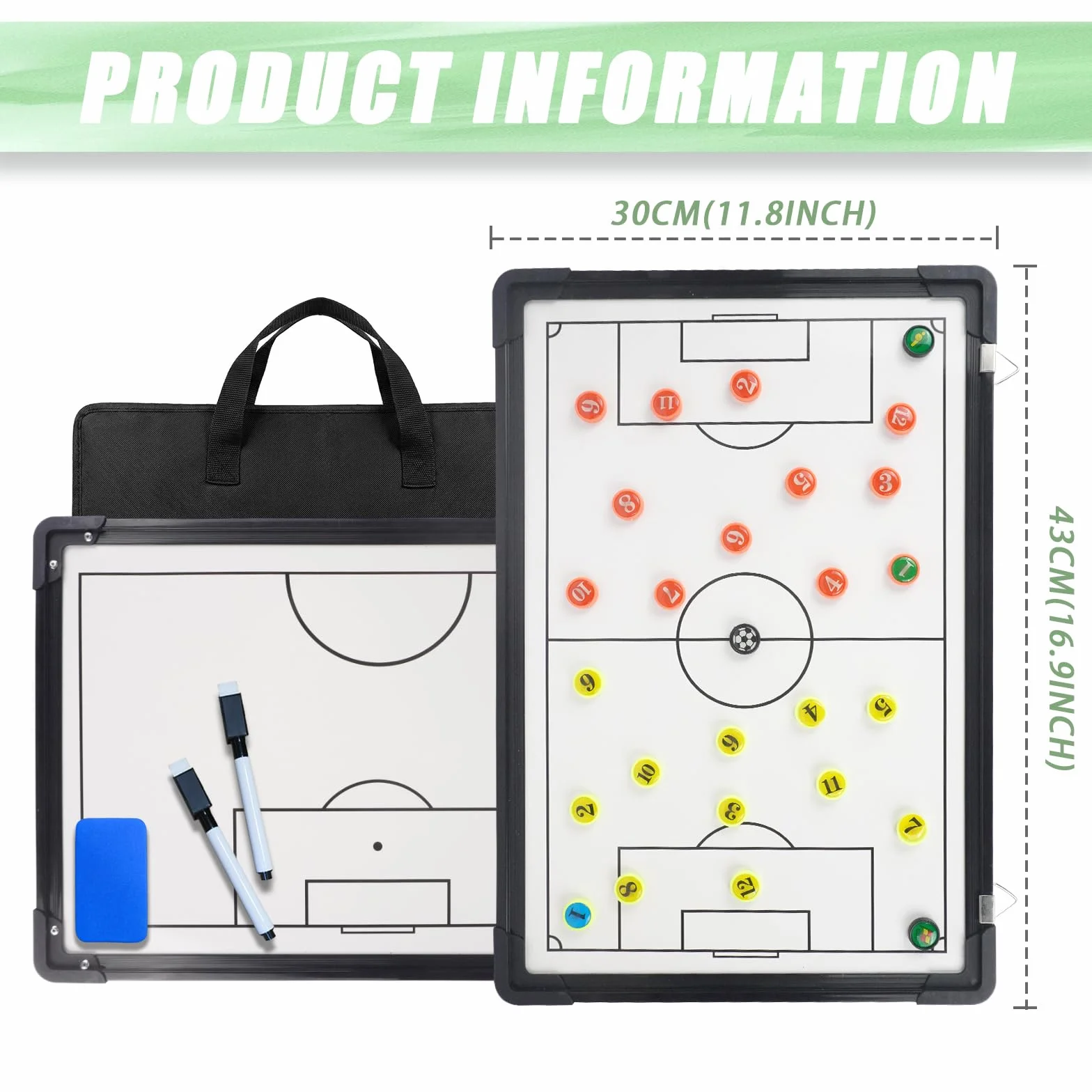 Pizarra Táctica de Fútbol Plegable con Imanes para Entrenamiento