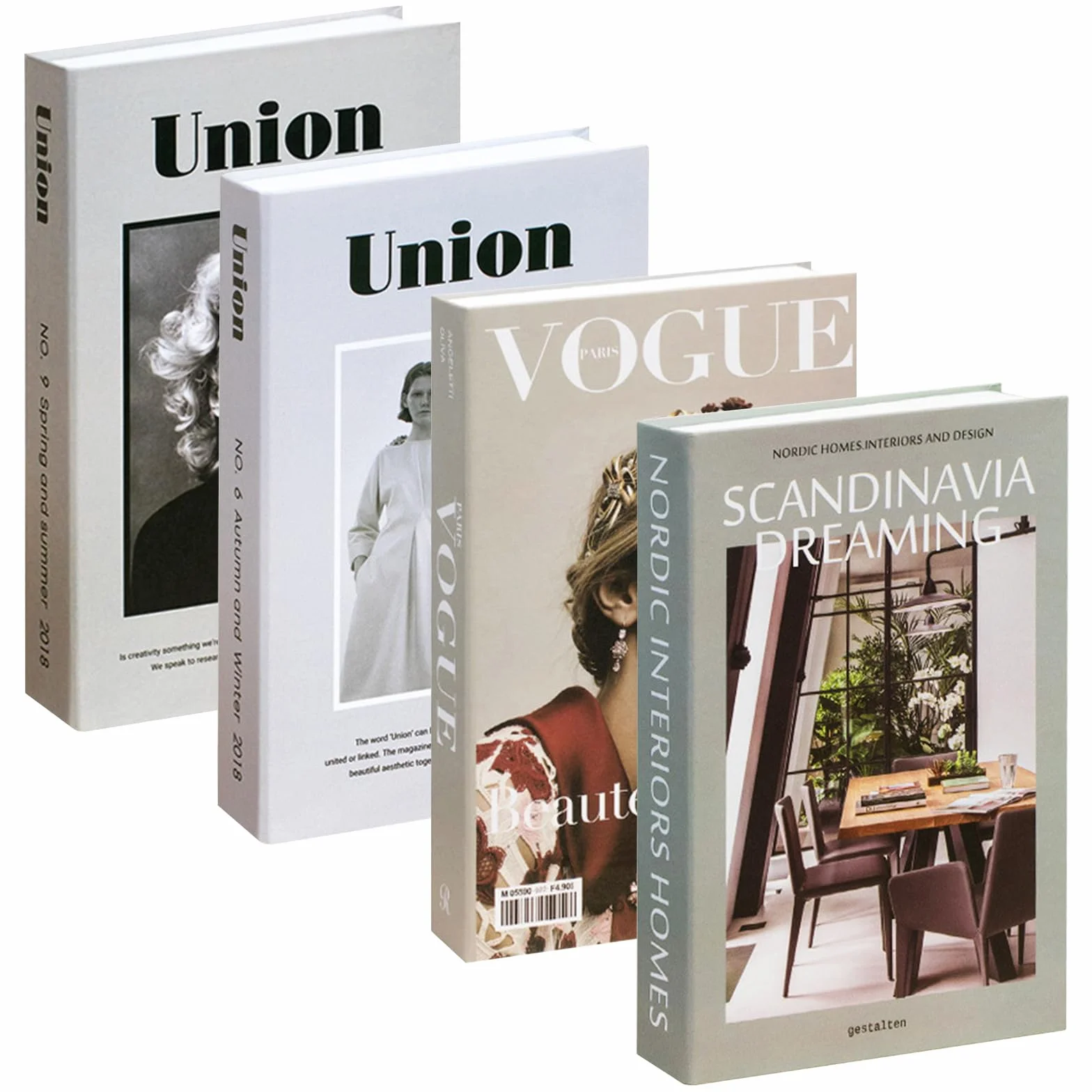 4Piezas Modernos Libros Falsos,Libros Decorativos para del Hogar,Libros De Exhibición Falsos,Libro Decorativo de Moda,para Decoración De Estantería De Mesa De Centro del Hogar,Oficina, Bar (Style A)