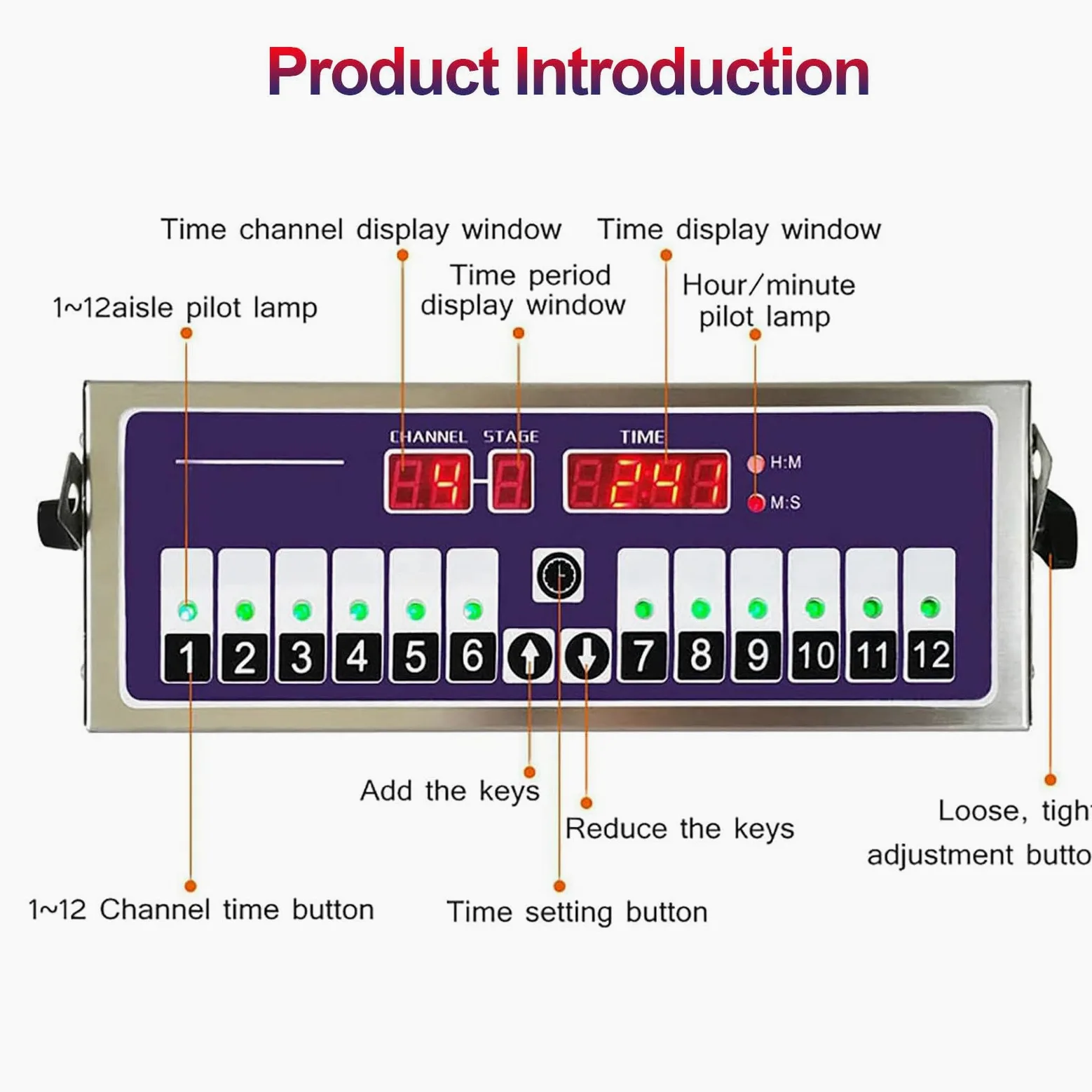 Temporizador digital de cocina de 12 canales con alarma fuerte, ideal para restaurantes y bares