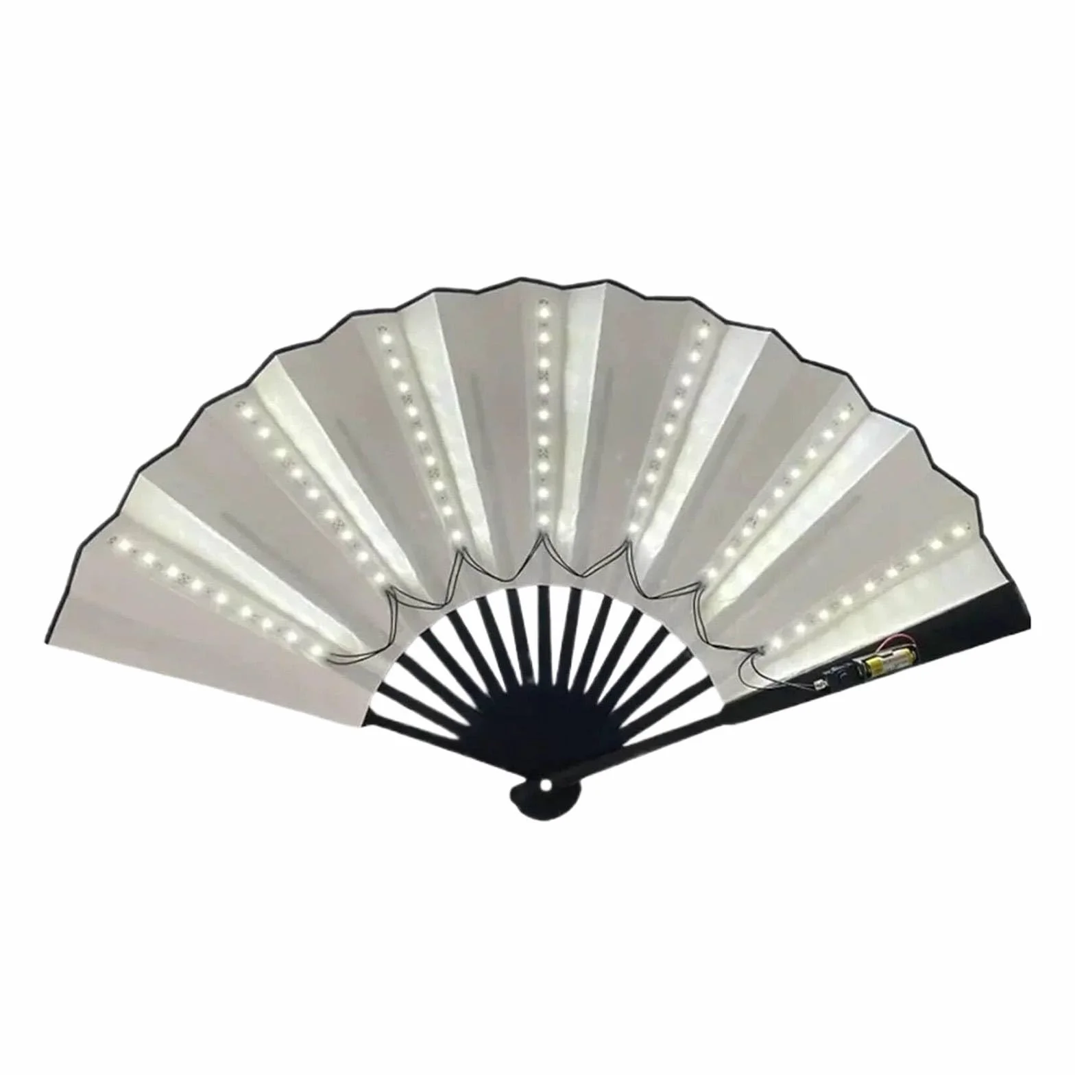 Abanico de mano LED grande plegable para mujer baile escenario boda decoración hogar