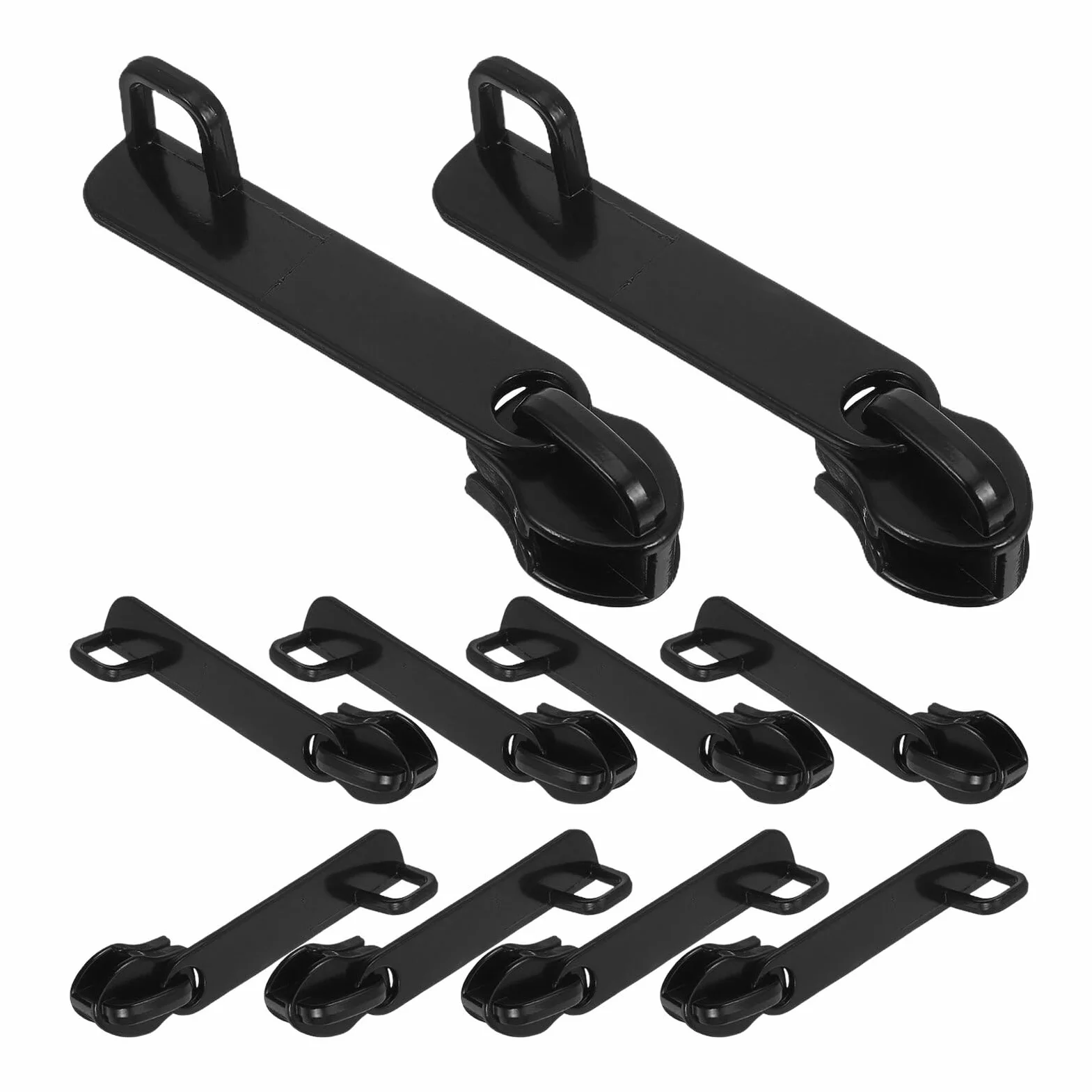 100 Piezas de Tirador de Cremallera Extraíble de Aleación de Zinc Negro | Mochila y Equipaje, Diseño de Doble Capa Orificio de Cierre, Uso en Viajes y Negocios