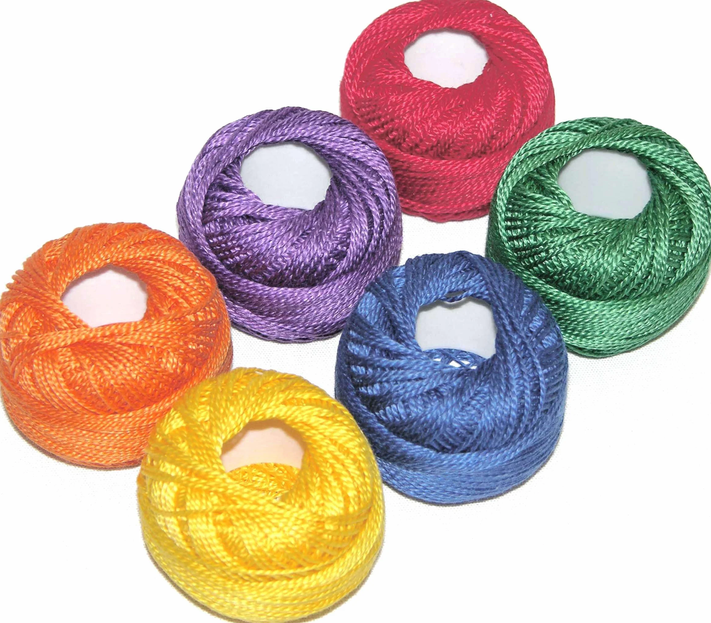 Presencia Finca Perle hilo de algodón Sampler Pack, tamaño 5 (10 G) – para Sashiko, bordado, y Quilting – "Crayon Colección