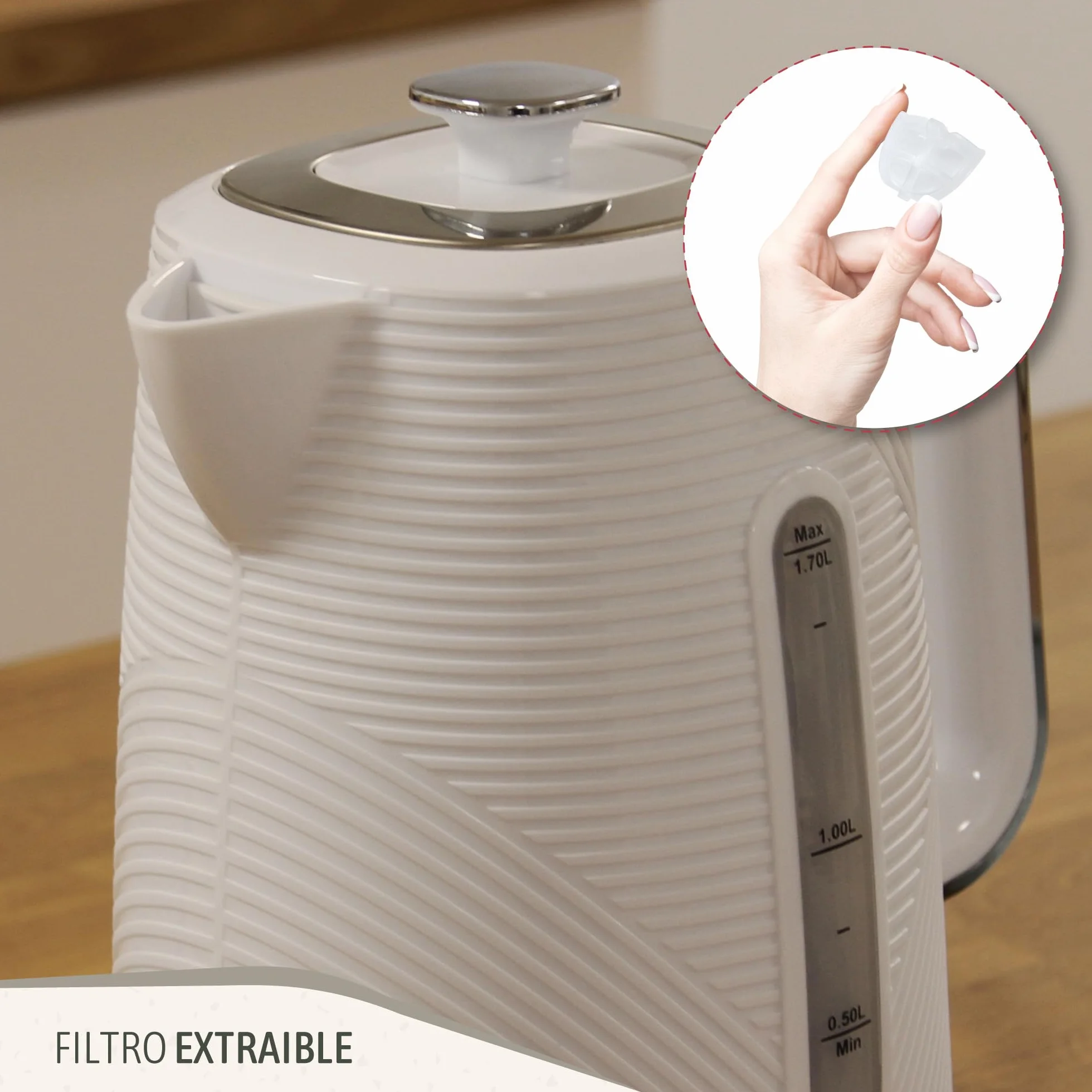 briebe Elegance Set Tostadora Pan Ranura Ancha 2 Rebanadas, 7 Niveles Tostado + Hervidor Agua Eléctrico 1,7L Inalámbrico, 2200W Ebullición Rápida, Libre BPA, Pack Desayuno Diseño Moderno Blanco