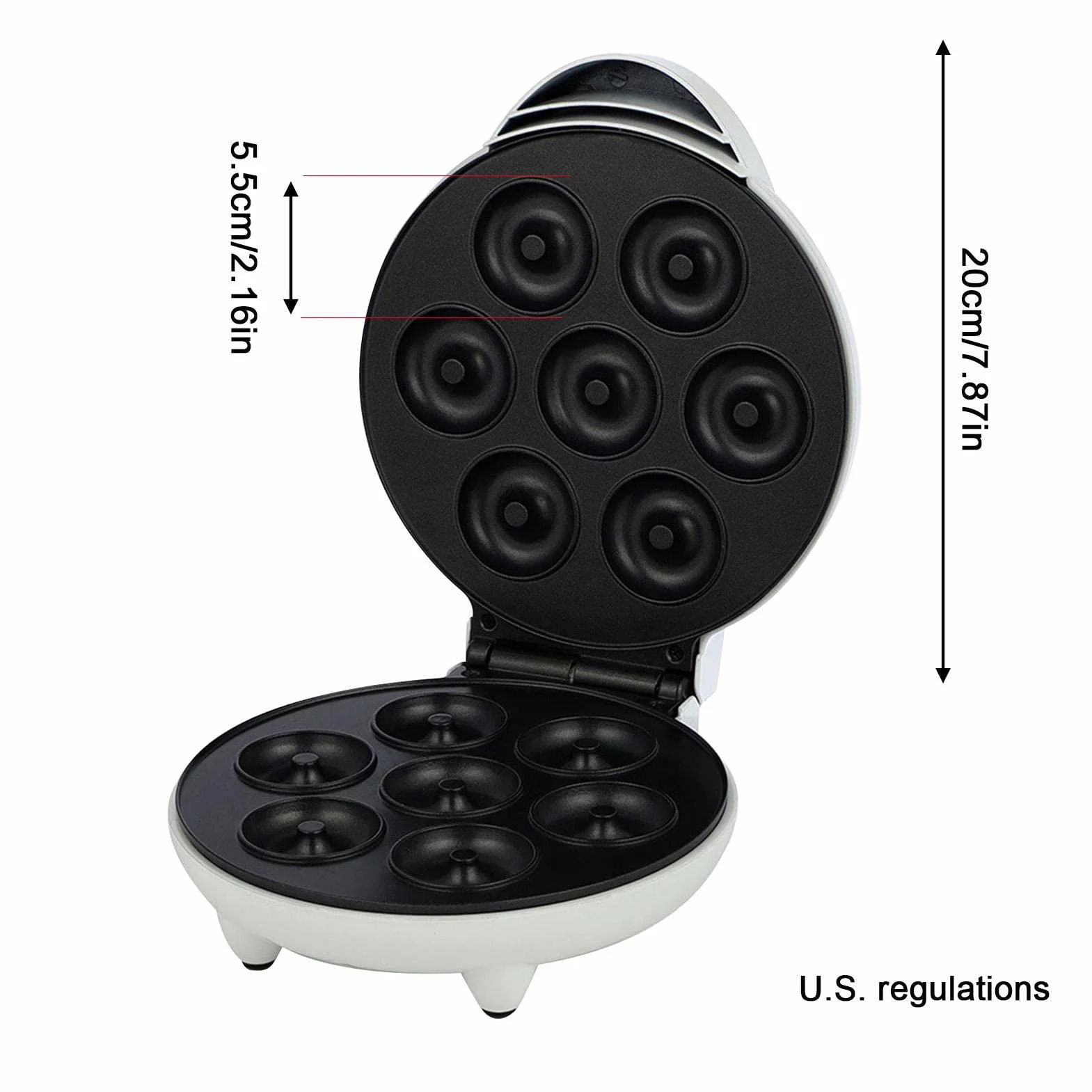 donas | Máquina para Hacer donas Desayuno 1200 W | Máquina para Hacer Donuts eléctrica Antiadherente 7 Agujeros para panadería casera, Tienda postres