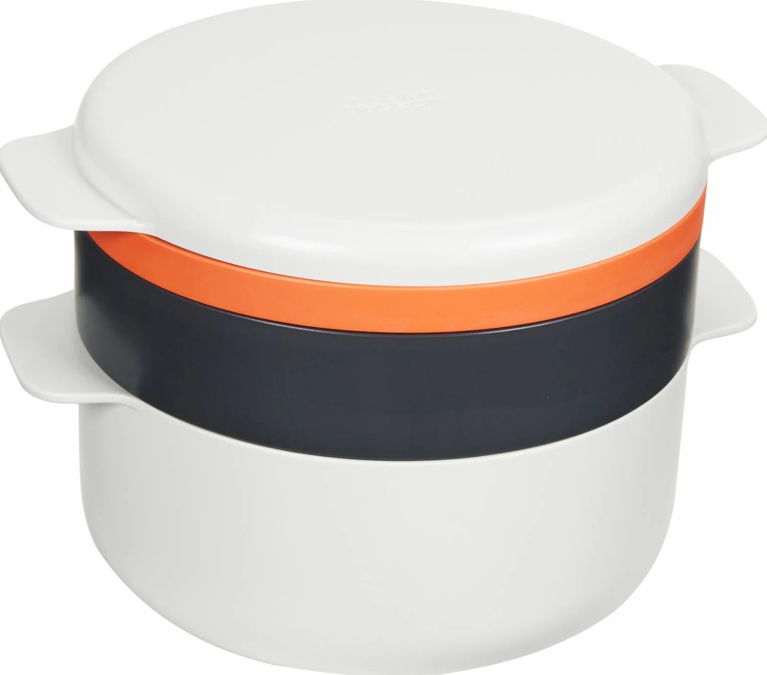 Joseph Joseph M-Cuisine Set de Cocina Apilable para Microondas de 4 Piezas, Olla de 2 Litros, Vaporera, Parrilla y Tapa