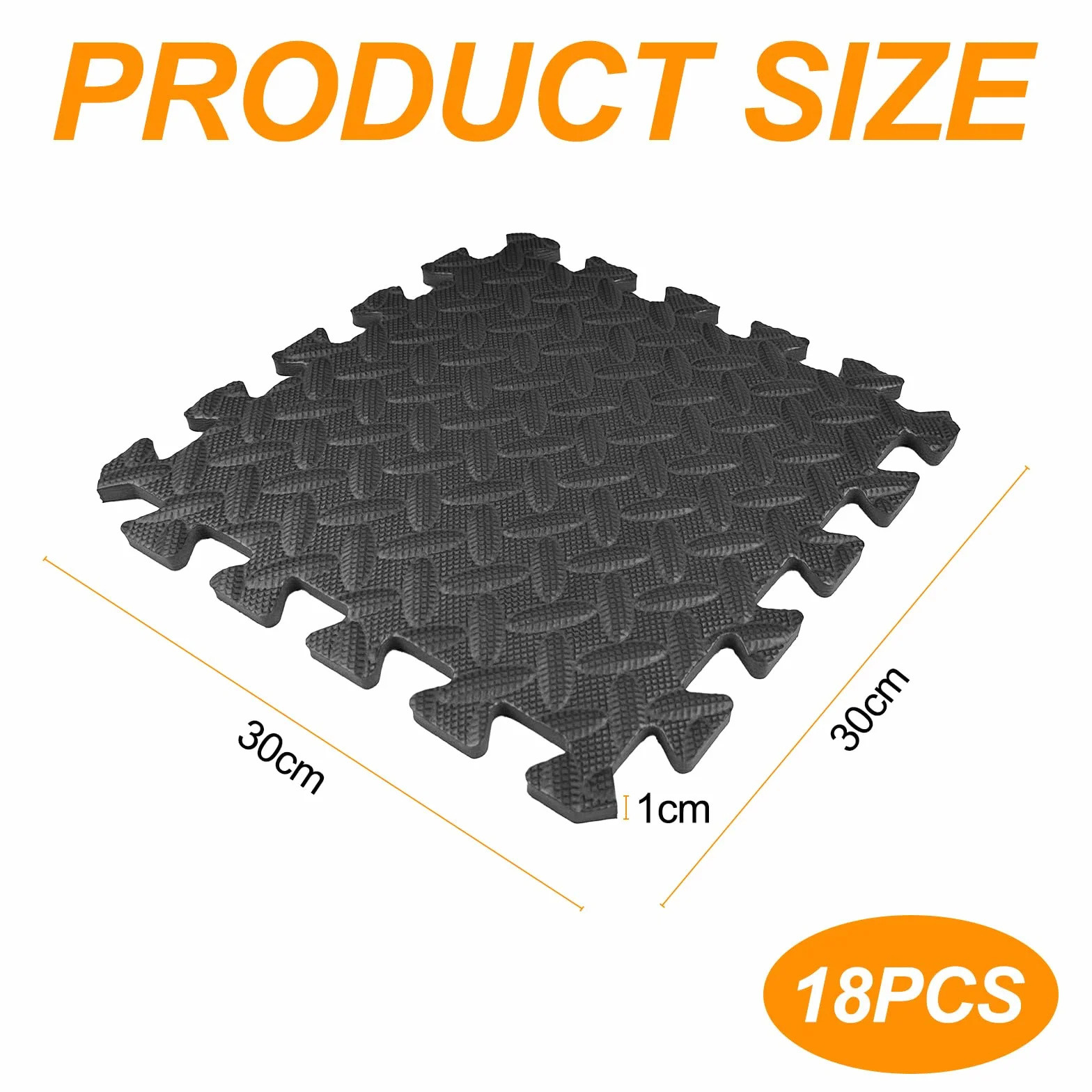 Tapiz Suelo de Gimnasio EVA 30x30 cm 18 Losetas Tatami Puzzle Antideslizante