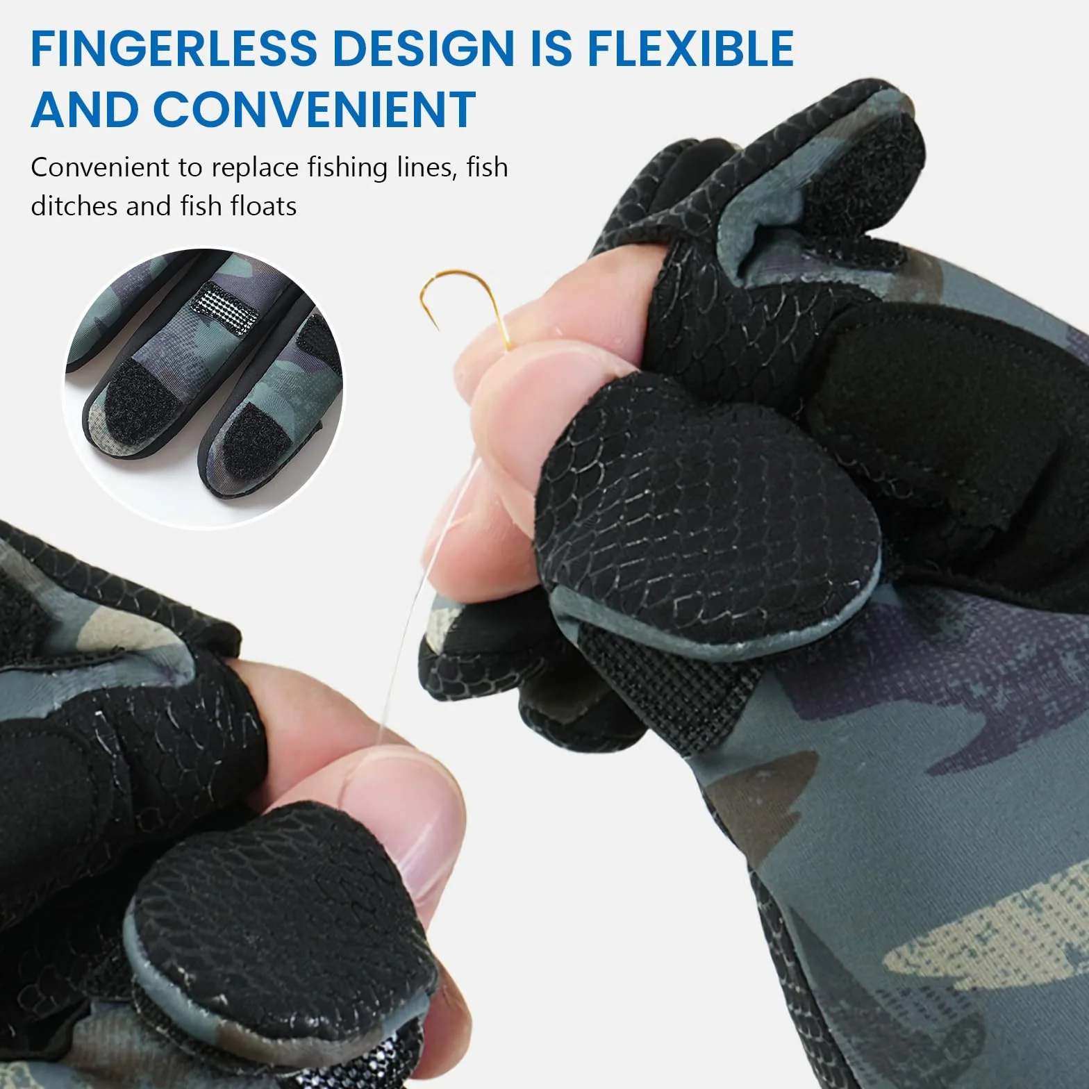Guantes de pesca UPF50+ protección UV antideslizantes dedo completo caza hombres