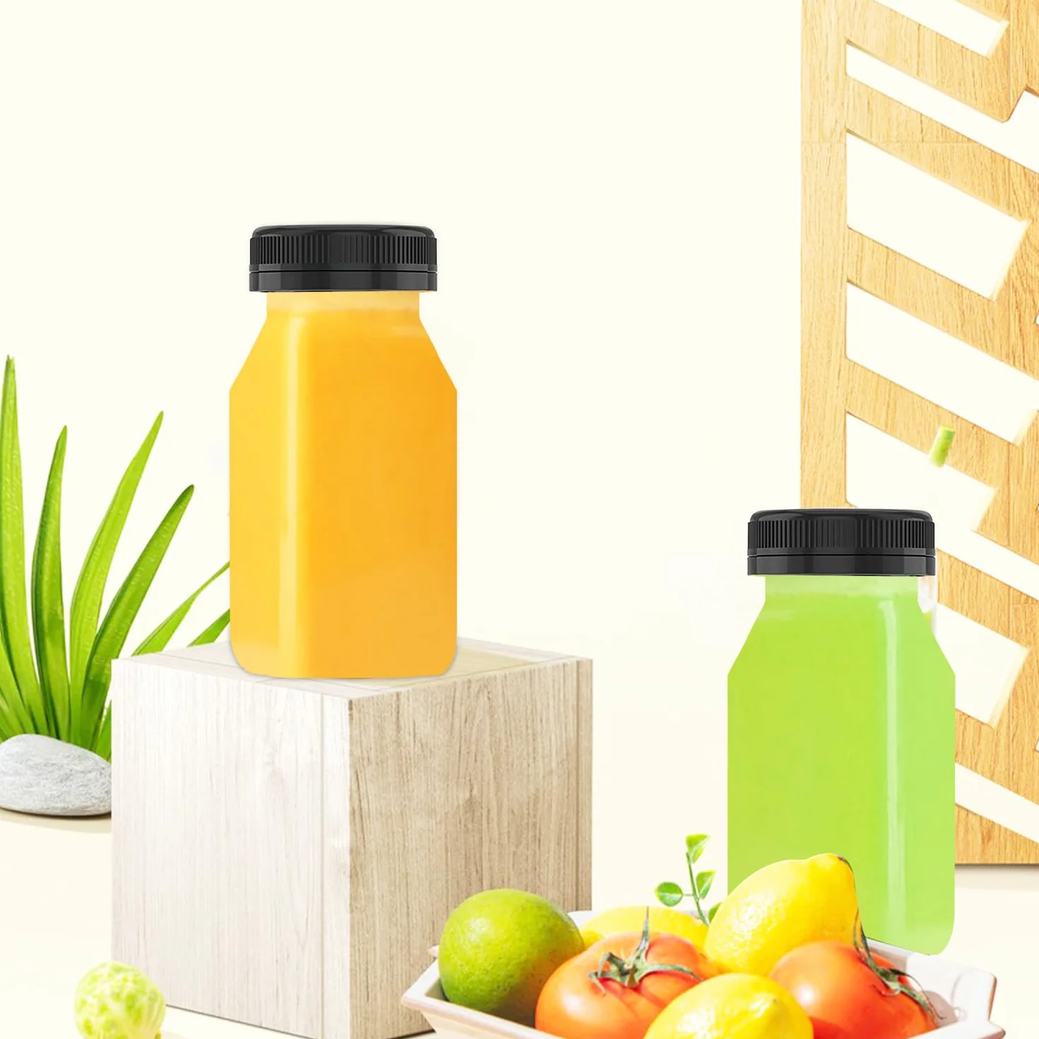 24 Piezas Botellas Plástico Pequeñas con Tapas 120 ml Mini Botella de Bebida Vacía Botellas Zumo Reutilizables Botellas para Shots Transparente para Agua Jugo Batidos Leche Bebidas Caseras