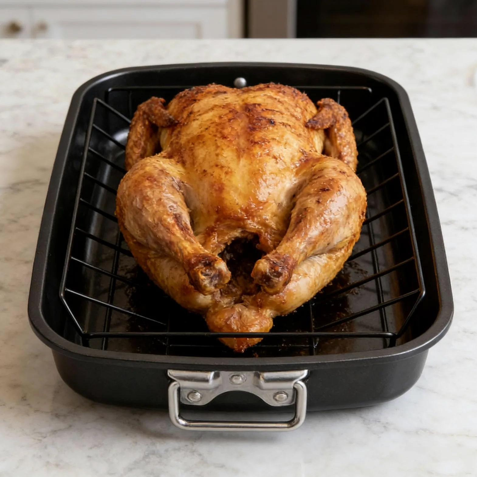 Sartén profesional de acero al carbono de 17 pulgadas con estante en forma de V, bandeja de horno de gran capacidad para horno con asas