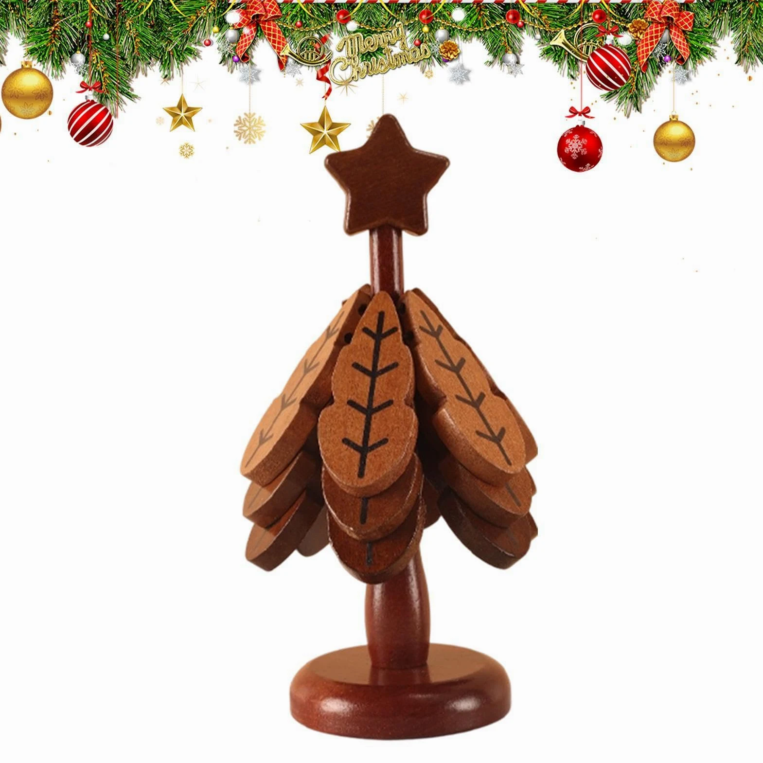 Salvamanteles para comida caliente Posavasos de cocina decorativos | Juego de protectores de ollas con forma de árbol de Navidad para encimera, sartenes, cena, taza, apartamento