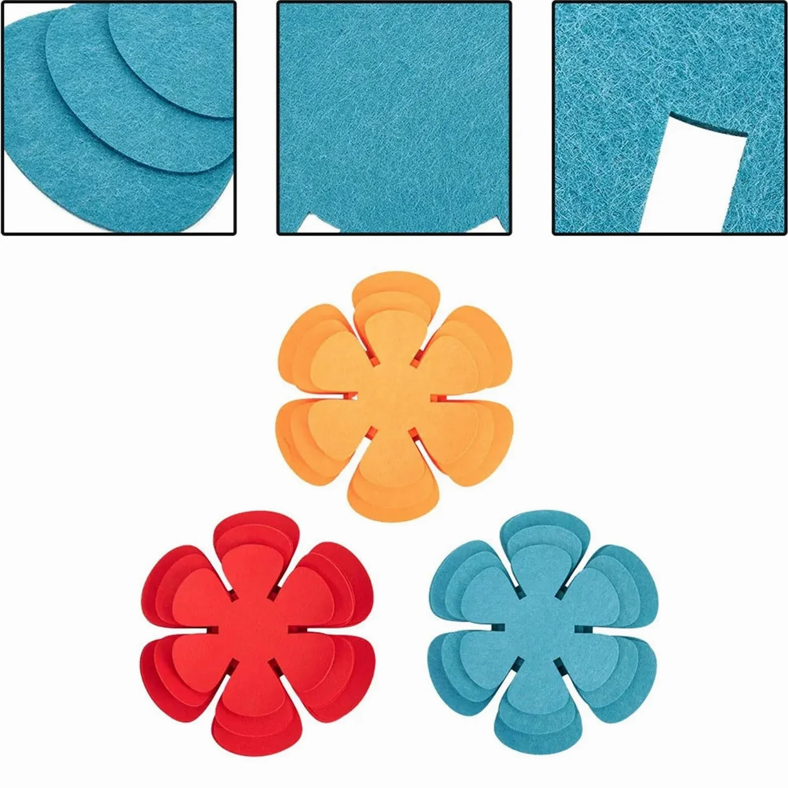 Almohadilla Aislante Para Vajilla Juego de 3 protectores de fieltro for ollas y sartenes, almohadillas divisorias antiadherentes y antiarañazos, aislamiento térmico for la parte inferior de las sarten