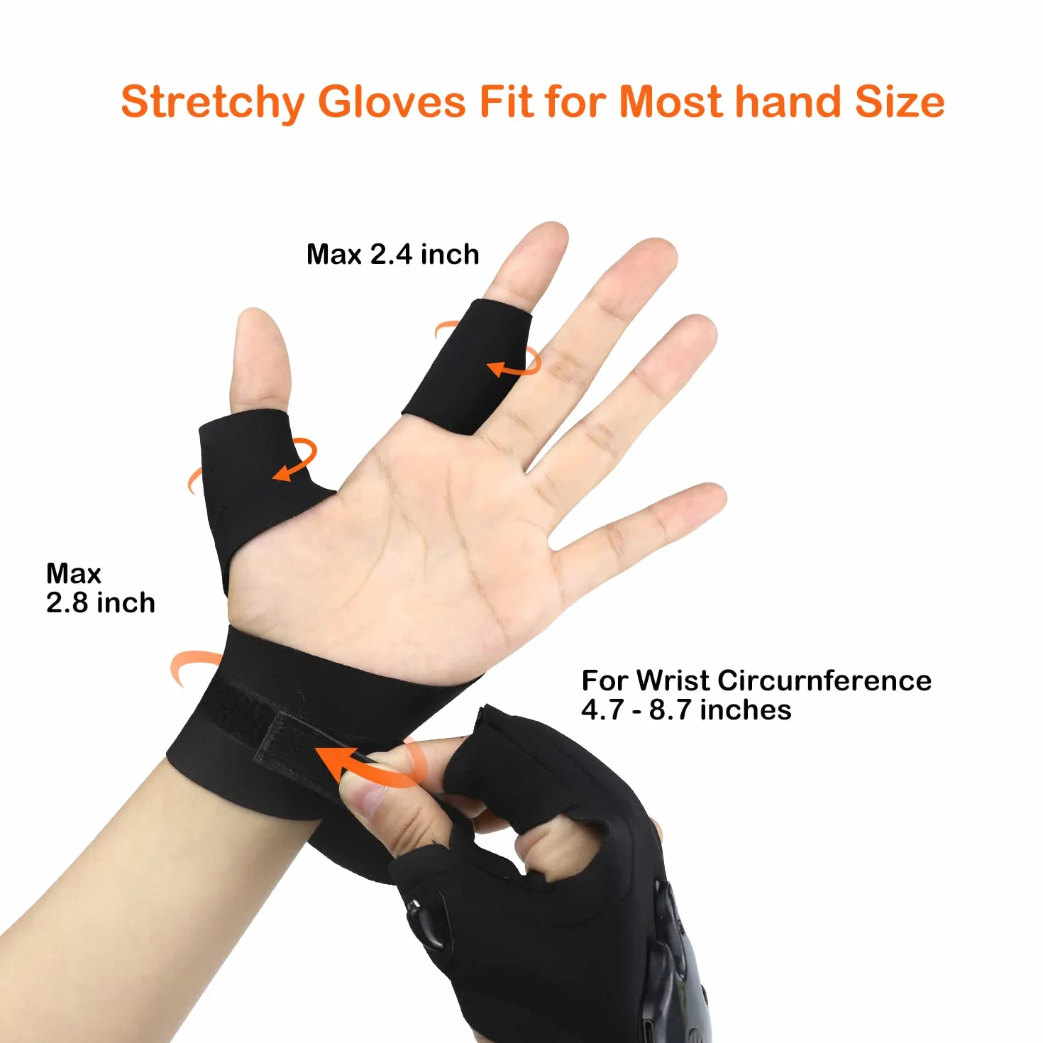 Guantes de Linterna LED Recargables Manos Libres para Pesca Camping