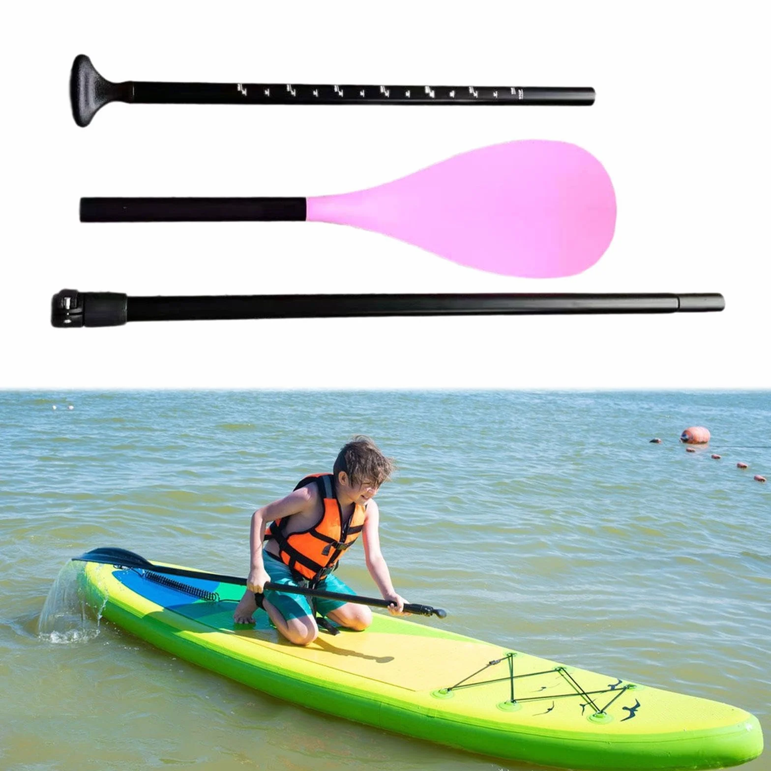 F Fityle Kayak Paddles Telescopio Convenientes para Niños Paddle de Canoa Tabla de Surf Canoa Al Aire Libre Deportes