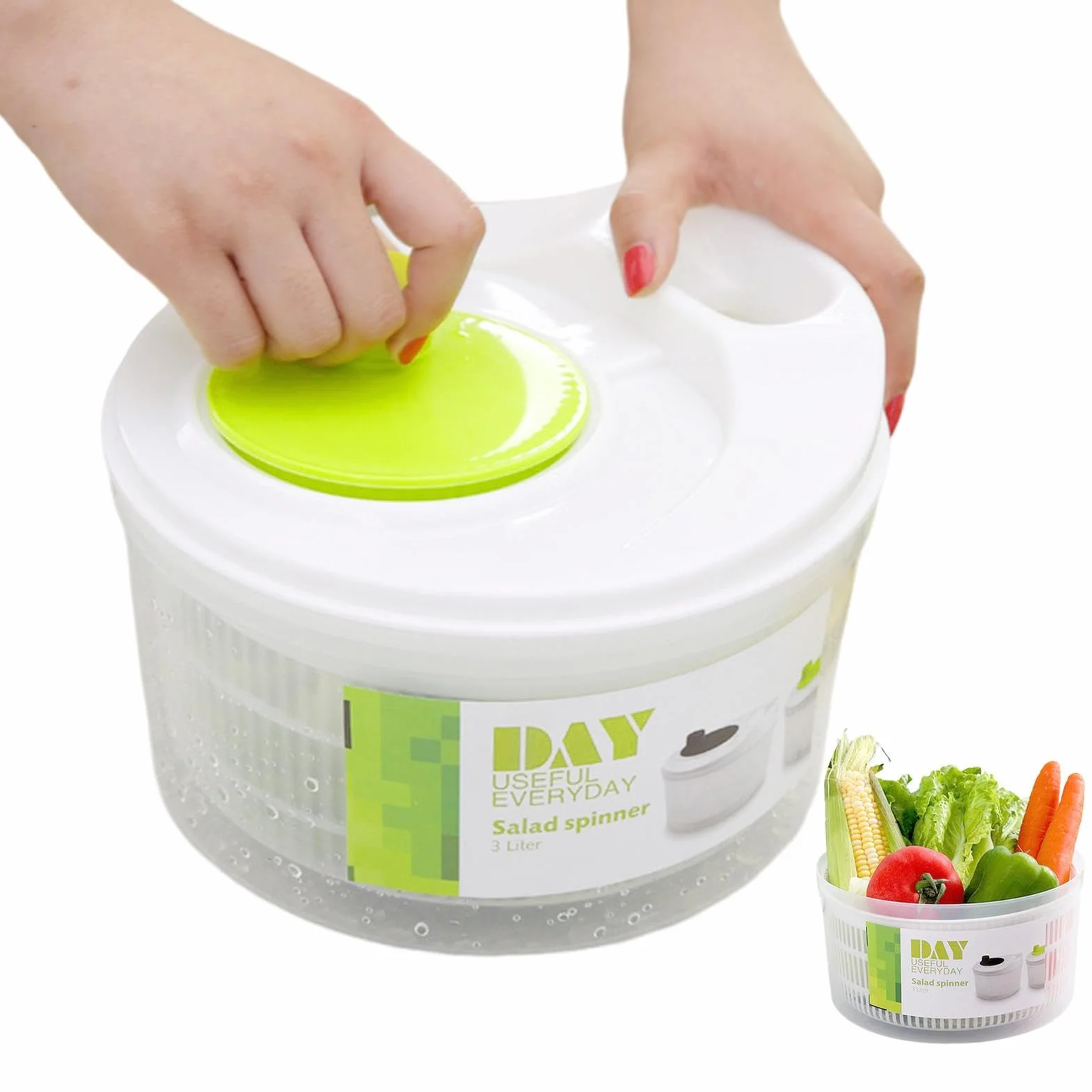Ensalada Giratorio | Centrifugador Verduras Manual Centrifugadora Secadora Lechuga Escurridor Ensalada Escurridor deshidratador Frutas - para Uso doméstico en la Cocina
