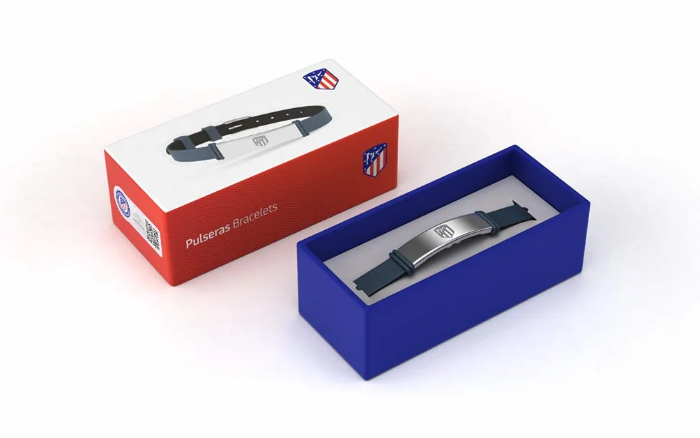 Atlético de Madrid Pulsera Fashion Azul Grisáceo Ajustable para Hombre, Mujer y Niño | Pulsera de Silicona y Acero Inoxidable | Apoya Producto Oficial Colchonero | ATM
