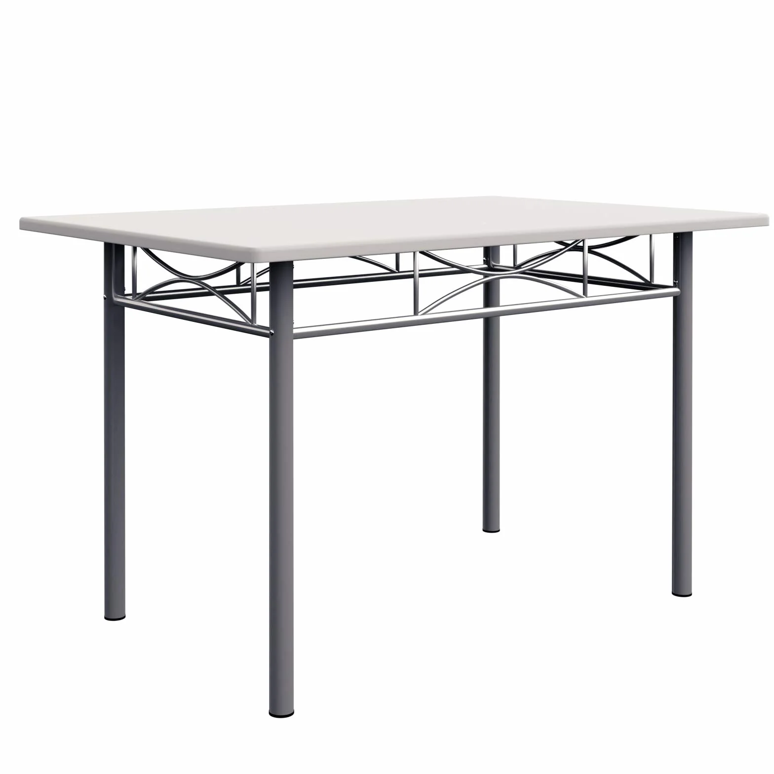 CASARIA® Conjunto Mesa y Sillas de Comedor Set de Muebles de Cocina Juego Completo Blanco 110x70cm Madera MDF 5 Pzs.Tipo Industrial Ahorra Espacio para 4 Personas