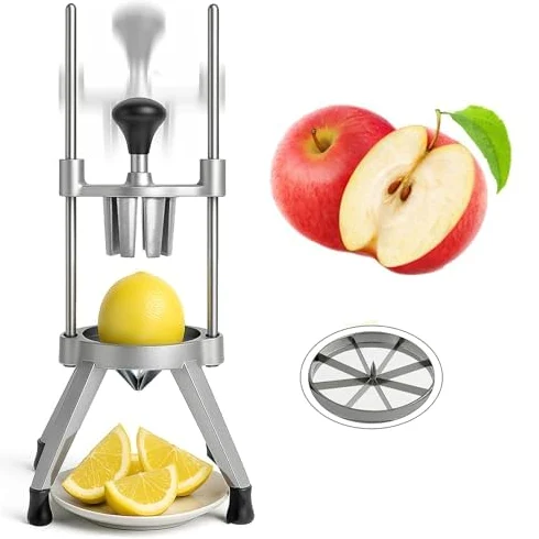 Cortador de frutas de limón y lima, cortador de acero inoxidable 304, cortador de frutas de 6/8 secciones para naranjas, herramienta de cocina fácil para uso doméstico y restaurante