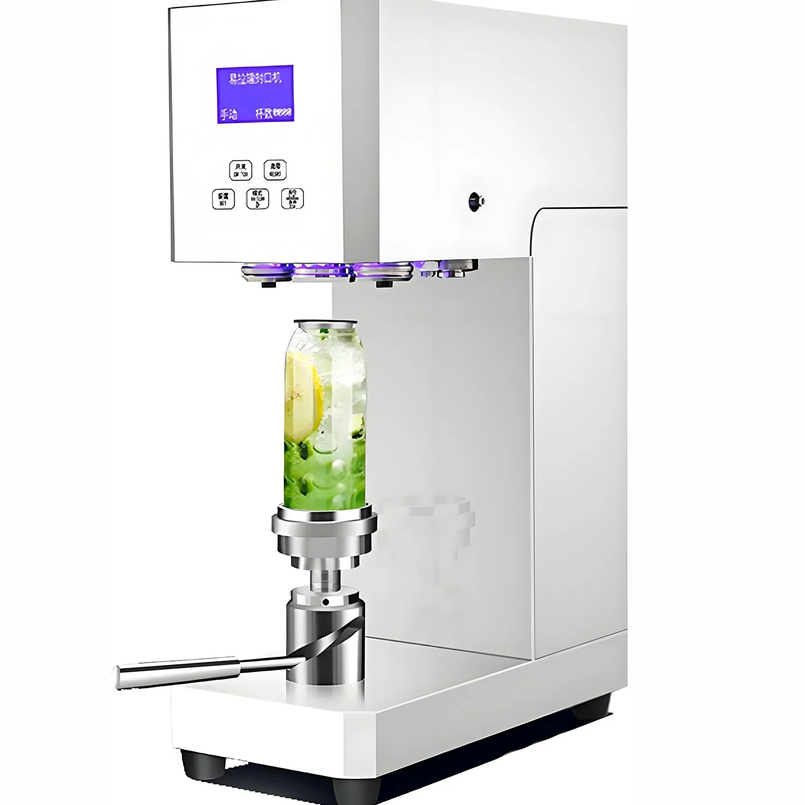 Máquina selladora de latas totalmente automática, 370 W, 55 mm, altura ajustable con pantalla LED para uso doméstico y comercial