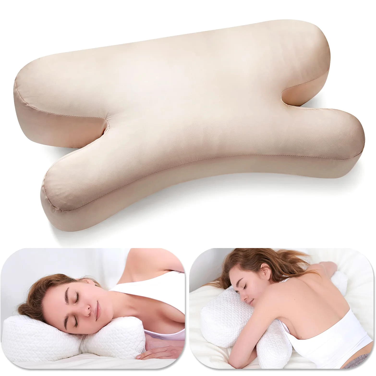 Clieey Almohadas para Dormir de Lado Espalda Estómago Antiarrugas Anti Envejecimiento con Gel y Espuma Viscoelástica Triturada para Aliviar el Dolor de Cuello