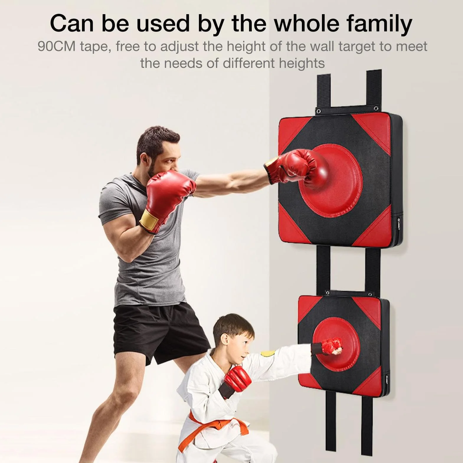 Pera de Boxeo Almohadilla de Golpeo Ajustable para Pared Equipo Deportivo Fitness Cardio Gimnasio