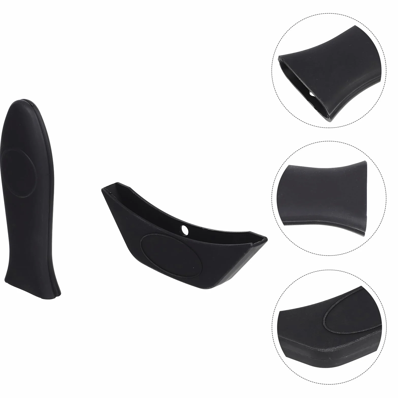 Juego de 3 Fundas para Mango de Olla Caliente de Silicona Gruesa Negra Antideslizante y Resistente al Calor para Sartenes de Hierro Fundido Wok y Cacerolas Protección Térmica