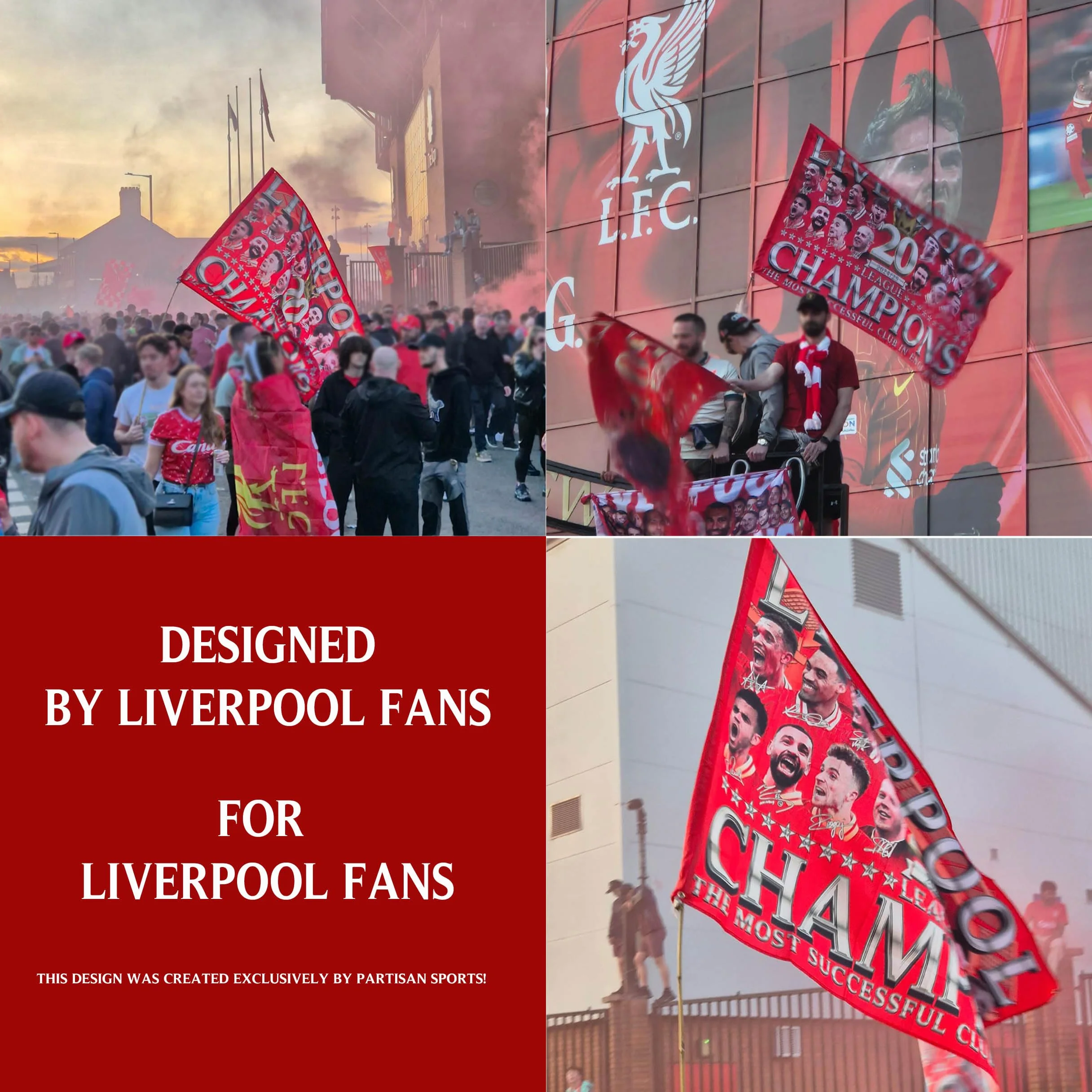 Bandera de Liverpool Champions grande 151 x 97 cm 2024-2025