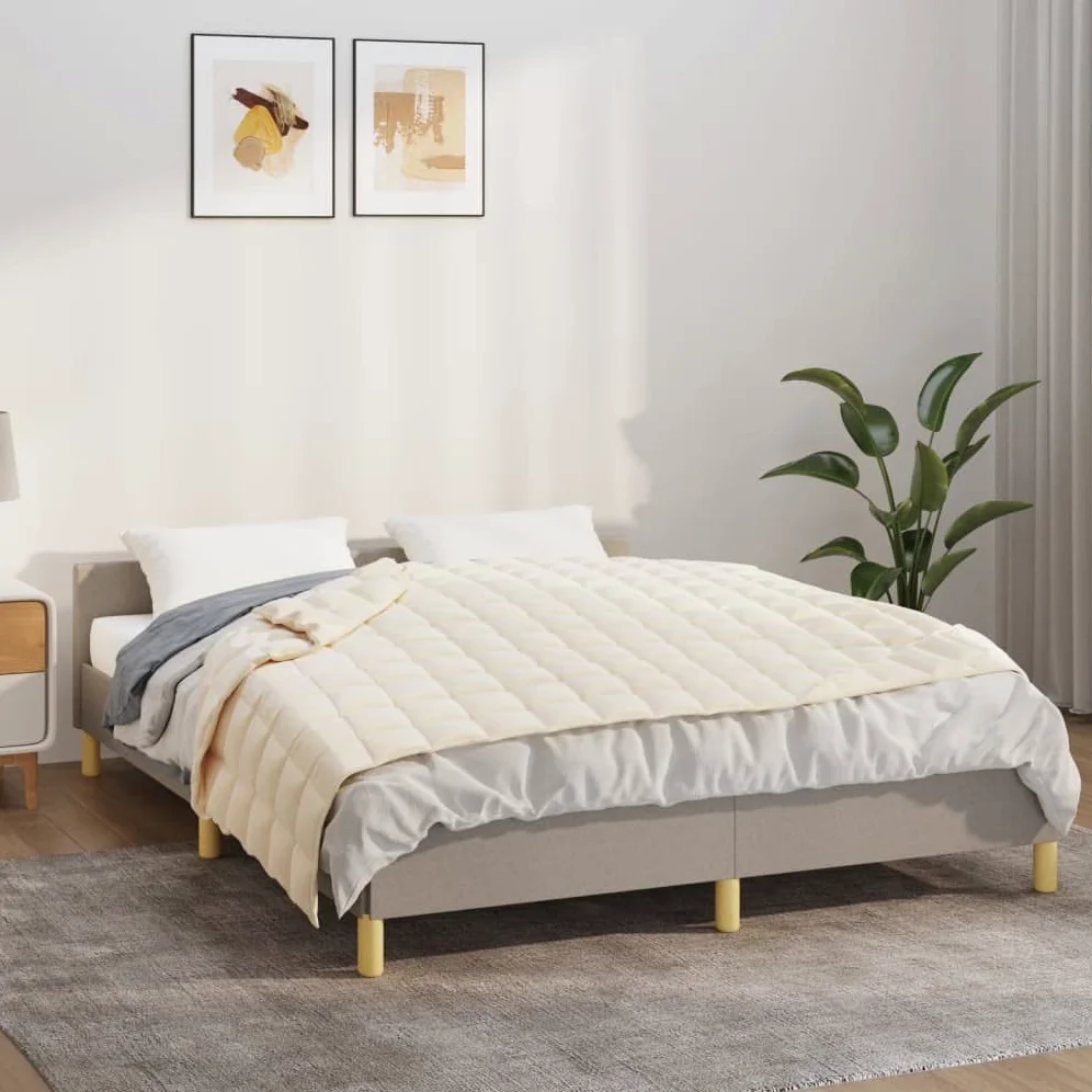 INLIFE Manta ponderada color crema claro 135 x 200 cm 6 kg tejido casa y jardín, ropa (6,34 kg)