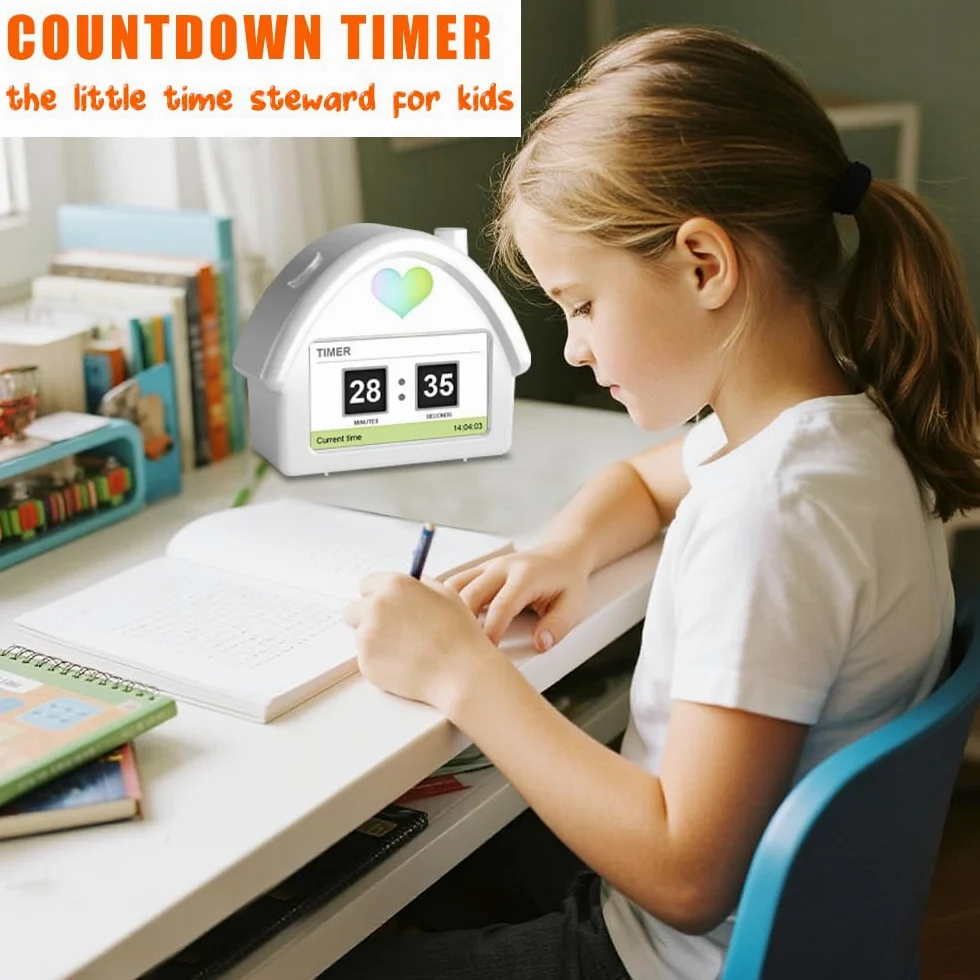 Reloj despertador digital con pantalla HD de 4.3 pulgadas, calendario, cuenta regresiva, iluminación ambiental, función de ruido blanco, perfecto para niños con control remoto y función de