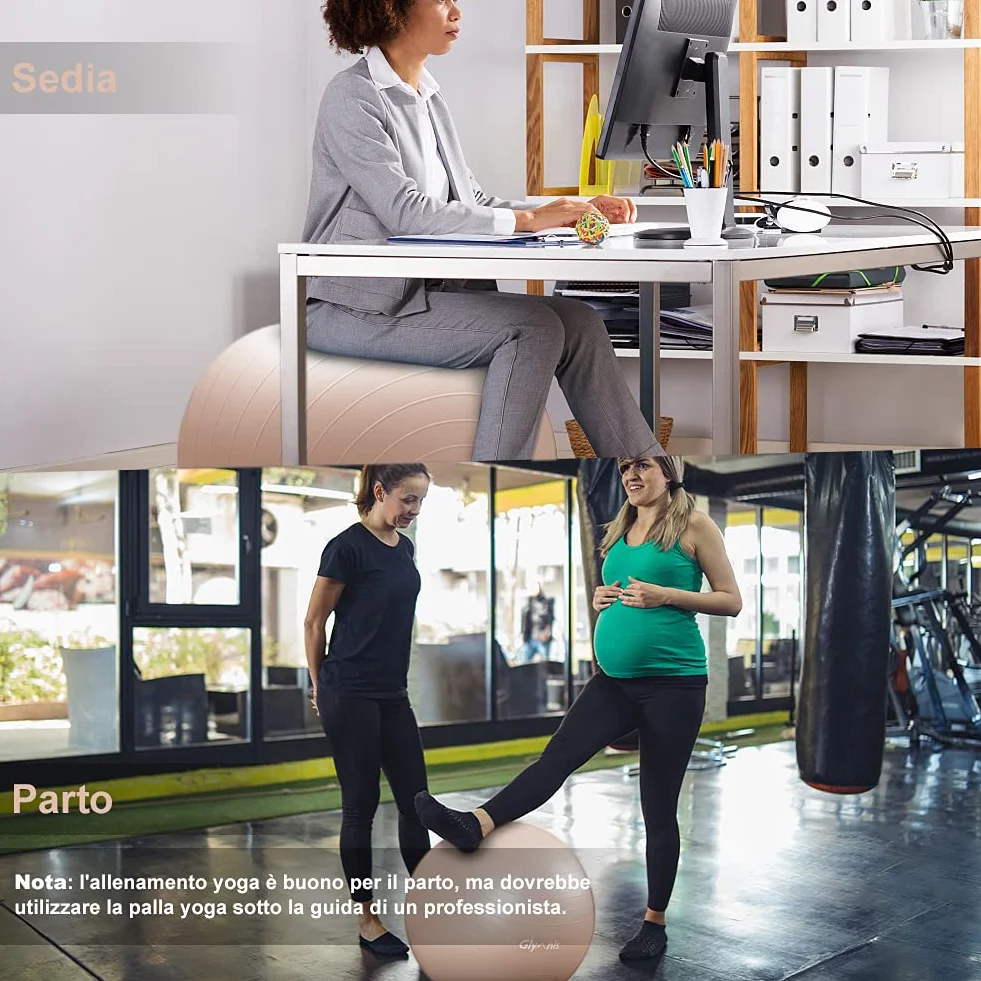 Glymnis Pelota de Pilates Anti-Burst 55cm 65cm 75cm con Hinchador