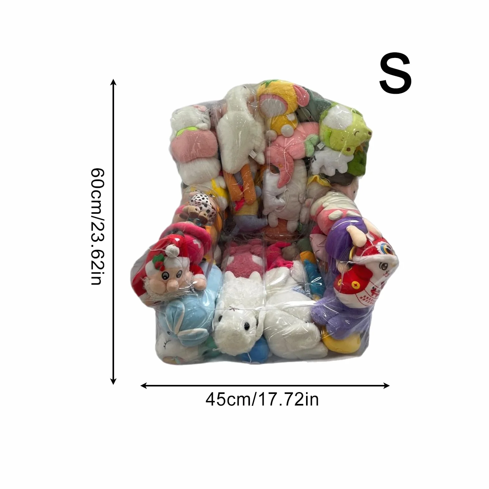 Saco De Almacenamiento Impermeable Transparente | Saco Con Cremallera Para Almacenar Peluches | Para Esquina De Sofá Dormitorio Habitación Suelo Sillón Para Adultos Y Niños