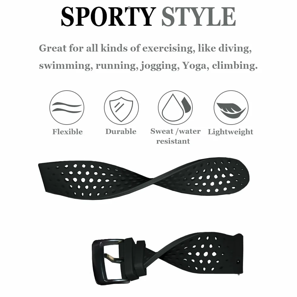 Pulsera de Silicona 24MM Compatible con Suunto 9, 9 Baro, 7, D5, Spartan Sport Wrist HR