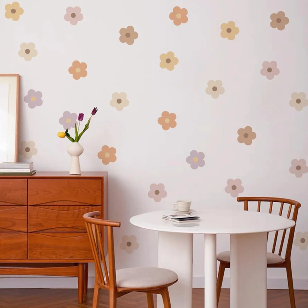 Pegatinas de flores autoadhesivas 72 piezas para habitaciones de bebés
