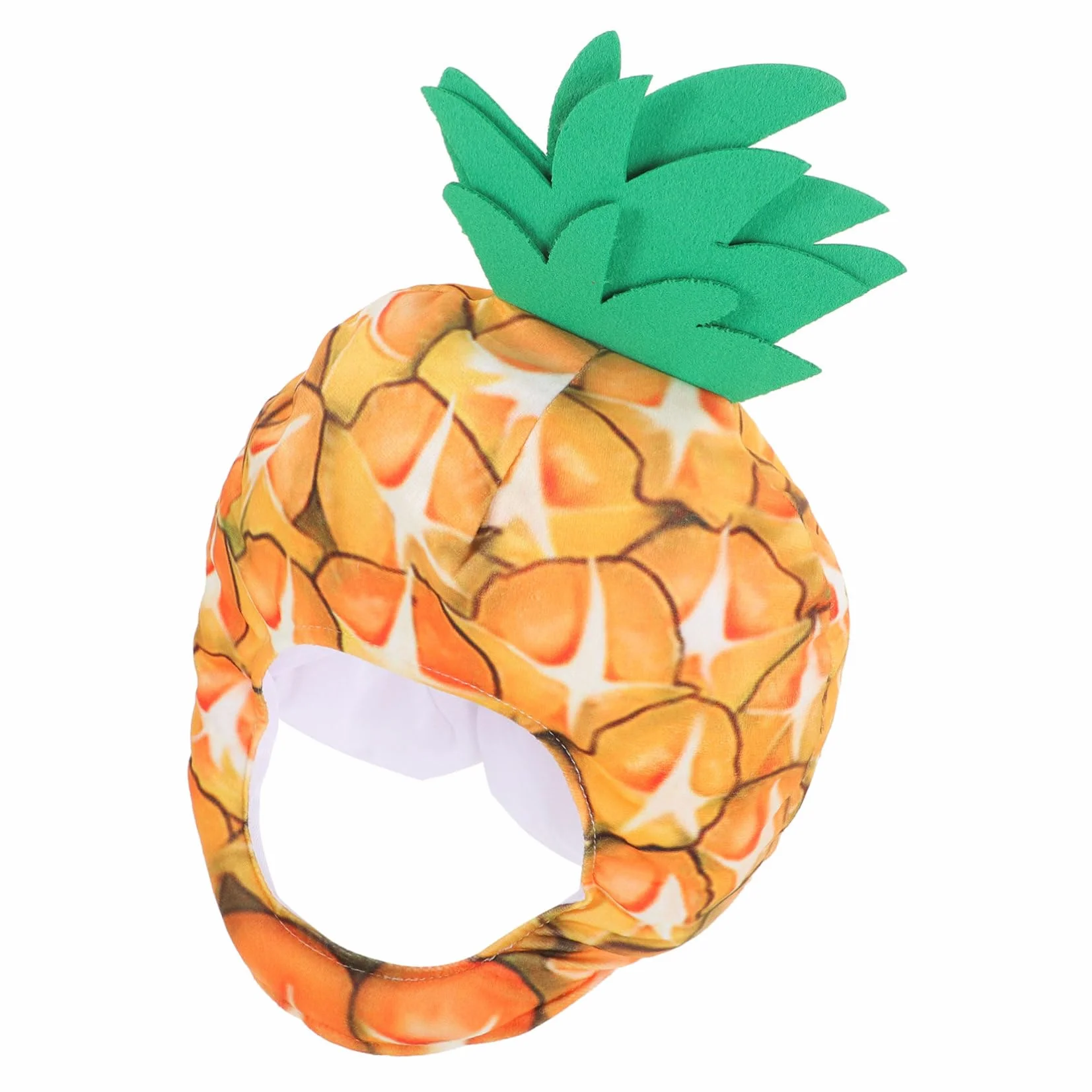 Sombrero de Piña de Peluche Amarillo para Fotos y Fiesta | Pp Algodón, Diseño de Fruta Forma de Piña, Talla Infantil, Obsequio para Cumpleaños