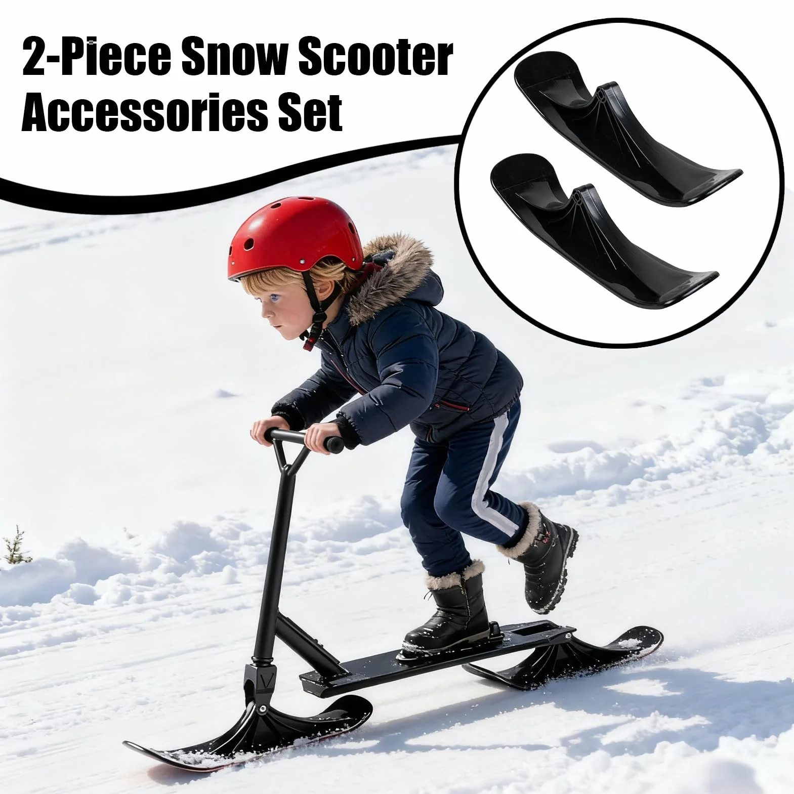 Kit de Conversión para Trineo, 1 Par Accesorios Deportes Invierno - Scooter Nieve Trineo Esquí