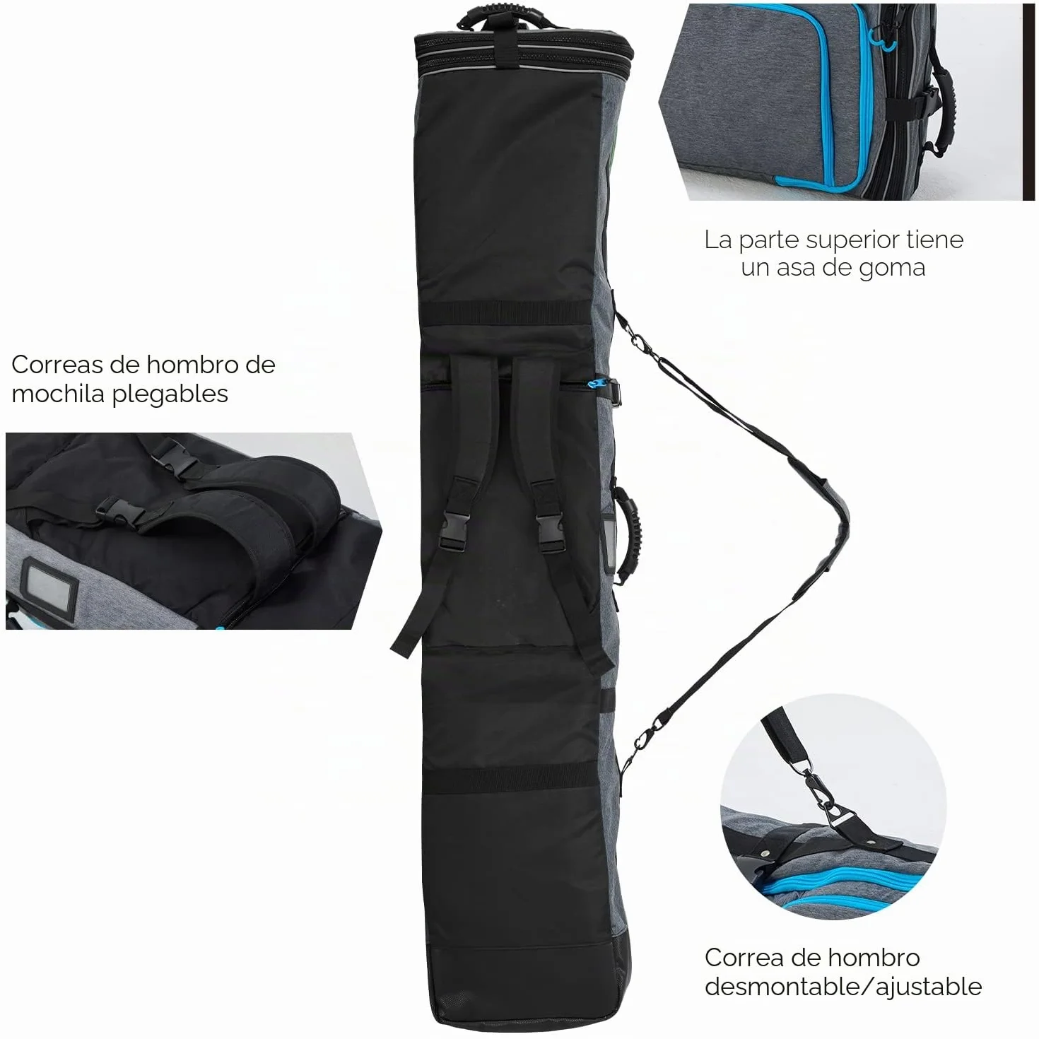 XCMAN Bolsa de snowboard 160/190 cm resistente para viajes