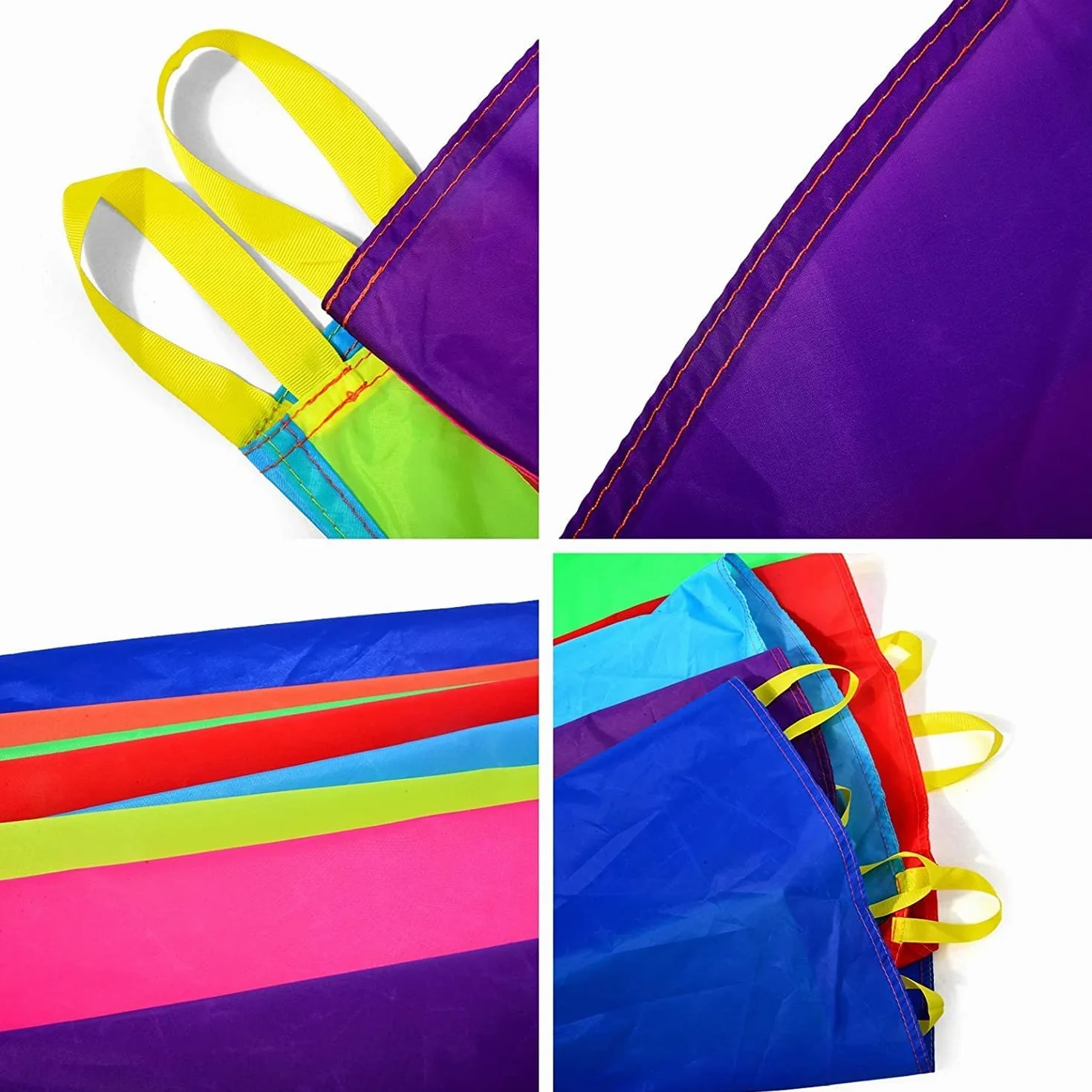 Juego de Paracaídas Arco Iris 6FT para Niños Actividades Deportivas al Aire Libre