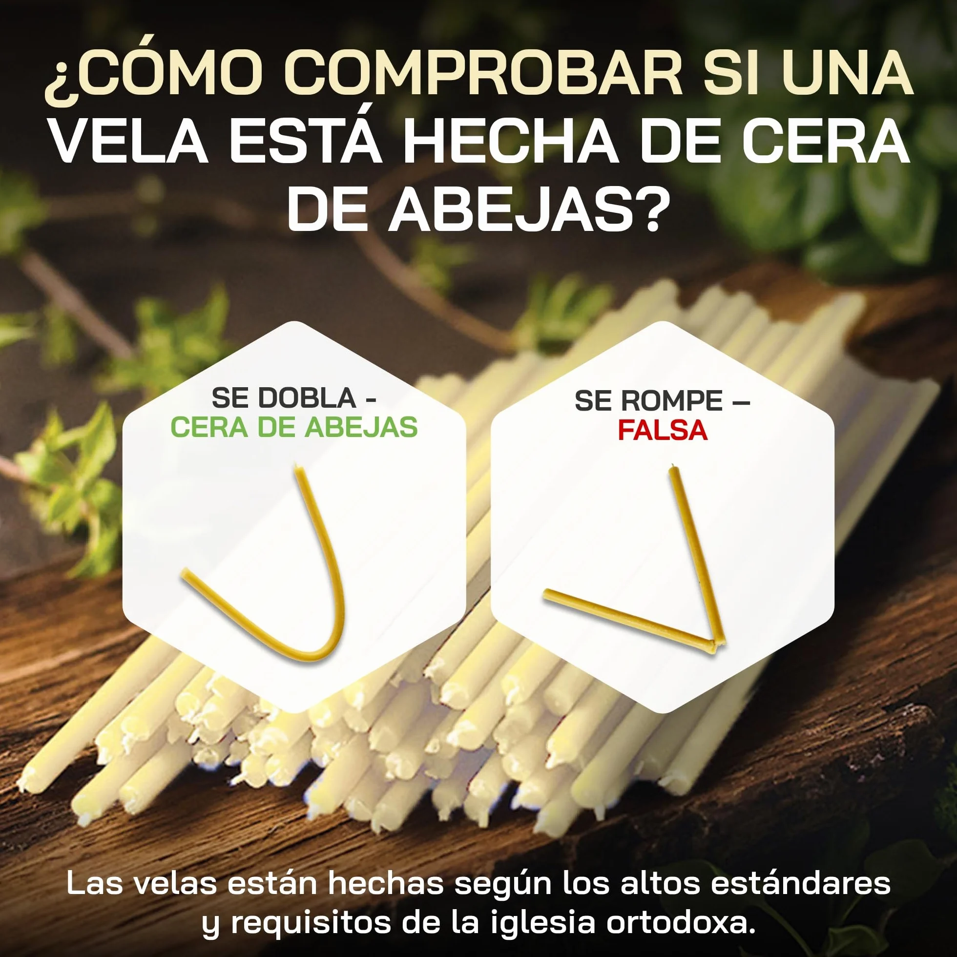 Danilovo Velas de Cera de Abeja pura, Velas Naturales para Oración de la Iglesia, Rituales, Meditación, Decoración de Tartas de Cumpleaños, 18,5 cm de largo, 50 Unidades (Blanco)