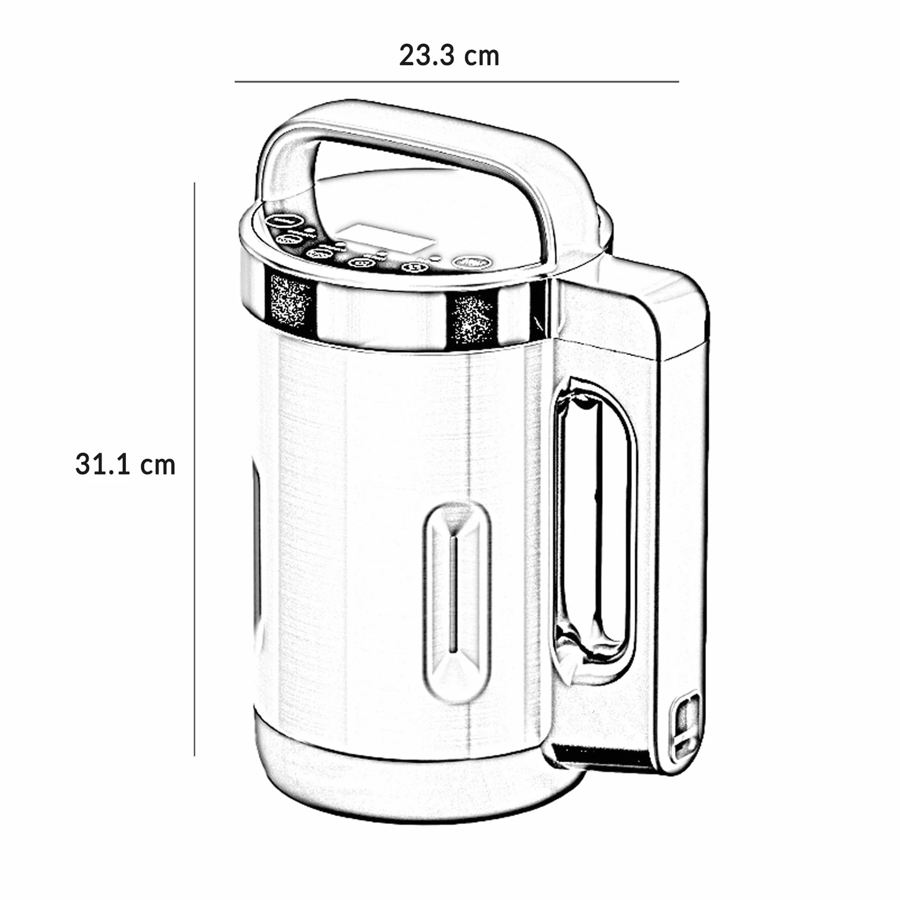 Innoteck Kitchen Pro - Máquina de sopa de 1,6 L con jarra de acero inoxidable, ideal para sopas suaves y gruesas o batidos saludables, 4 funciones preestablecidas, pantalla de temporizador digital,