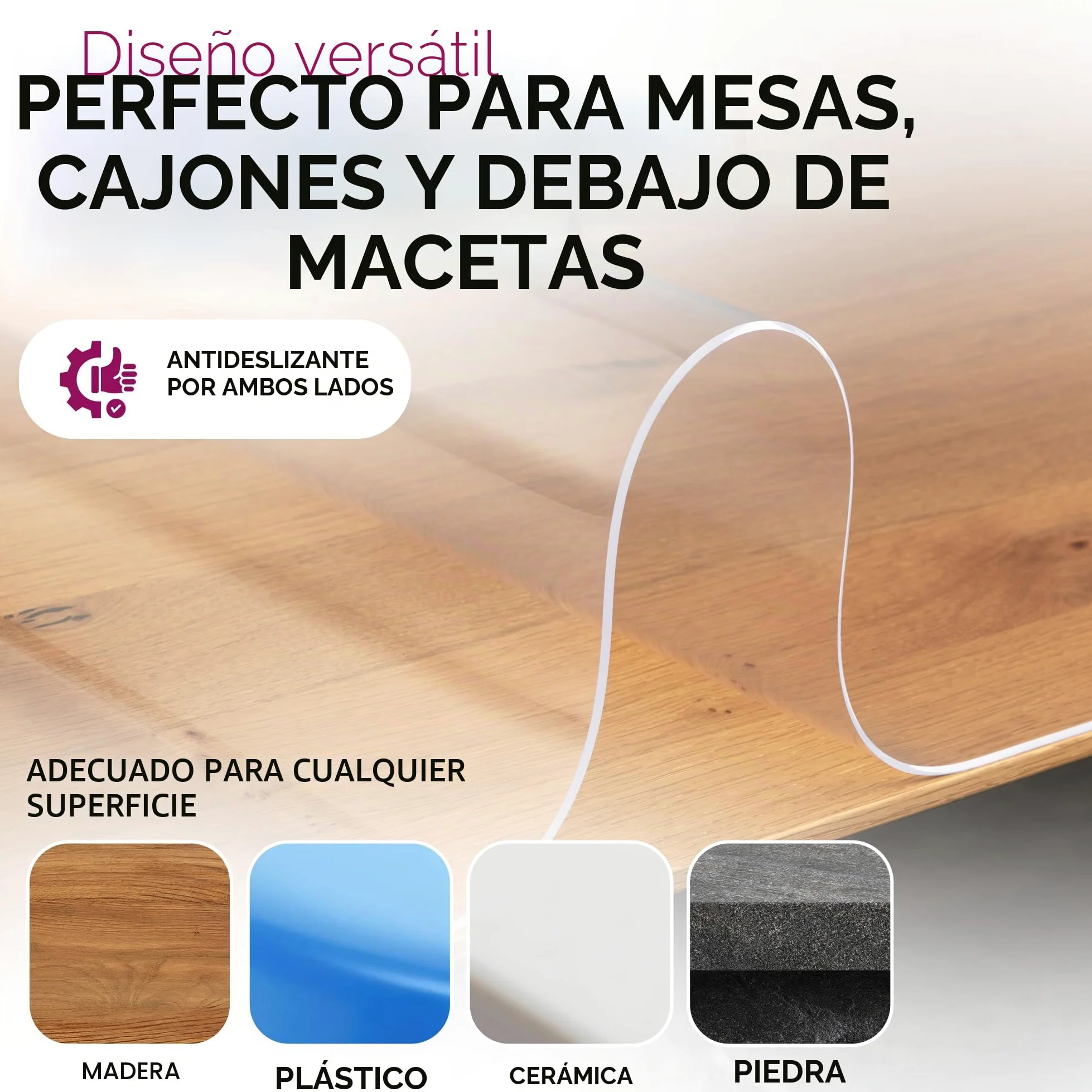 Película transparente de 2 mm + borde biselado, mantel transparente, protección de mesa, Made in Germany, dimensiones personalizadas, se puede seleccionar el tamaño (Ancho 70 cm x Longitud 120 cm)