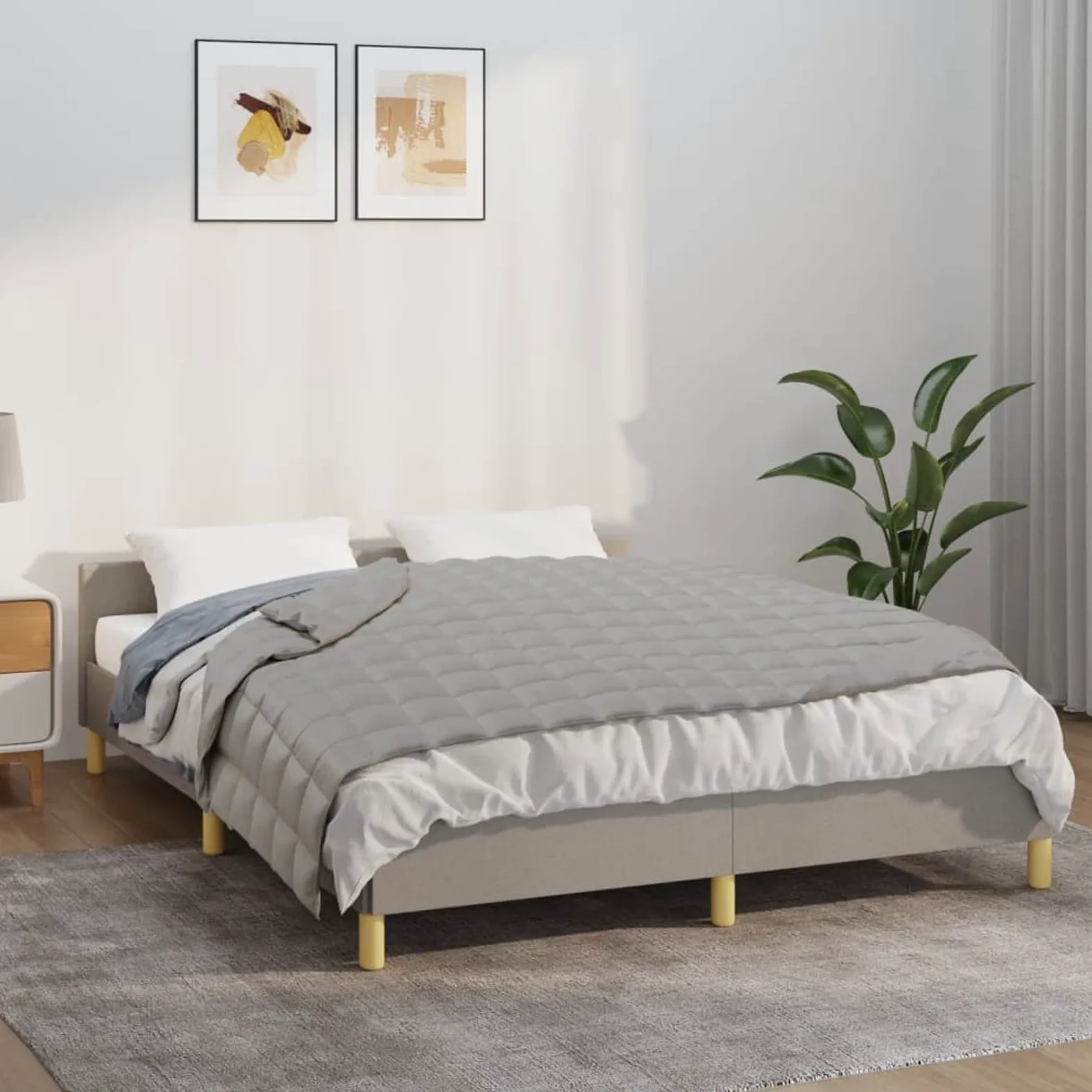 Wei - Manta ponderada gris, 135 x 200 cm, 10 kg, tejido-Classic, manta antiestrés, manta pesada para un sueño profundo y un mejor descanso - Manta de algodón ponderada 100%