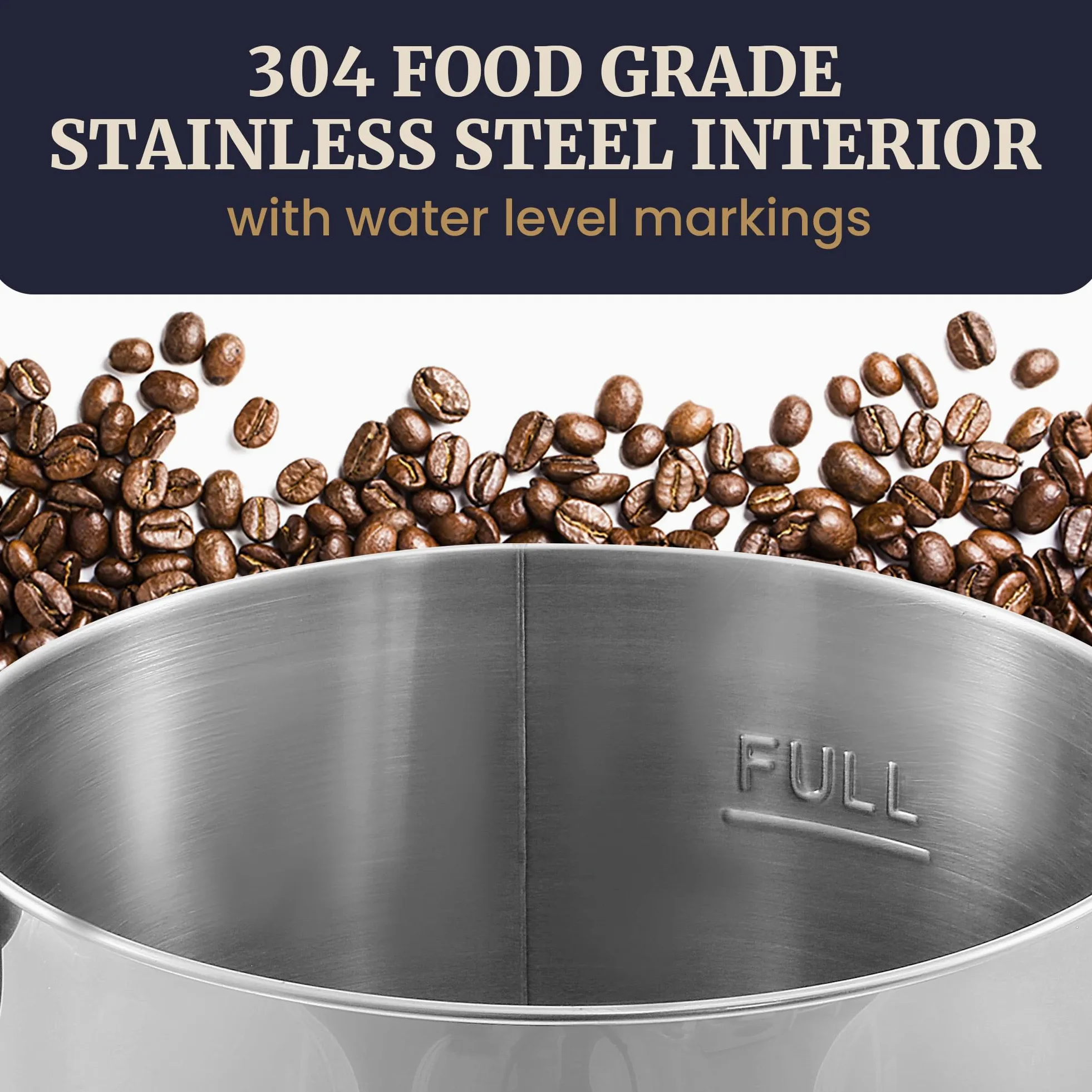 Elite Gourmet CCM040 - Urna de café (acero inoxidable, filtro extraíble para una fácil limpieza, dispensador bidireccional con asas frías al tacto, urna eléctrica para cafetera