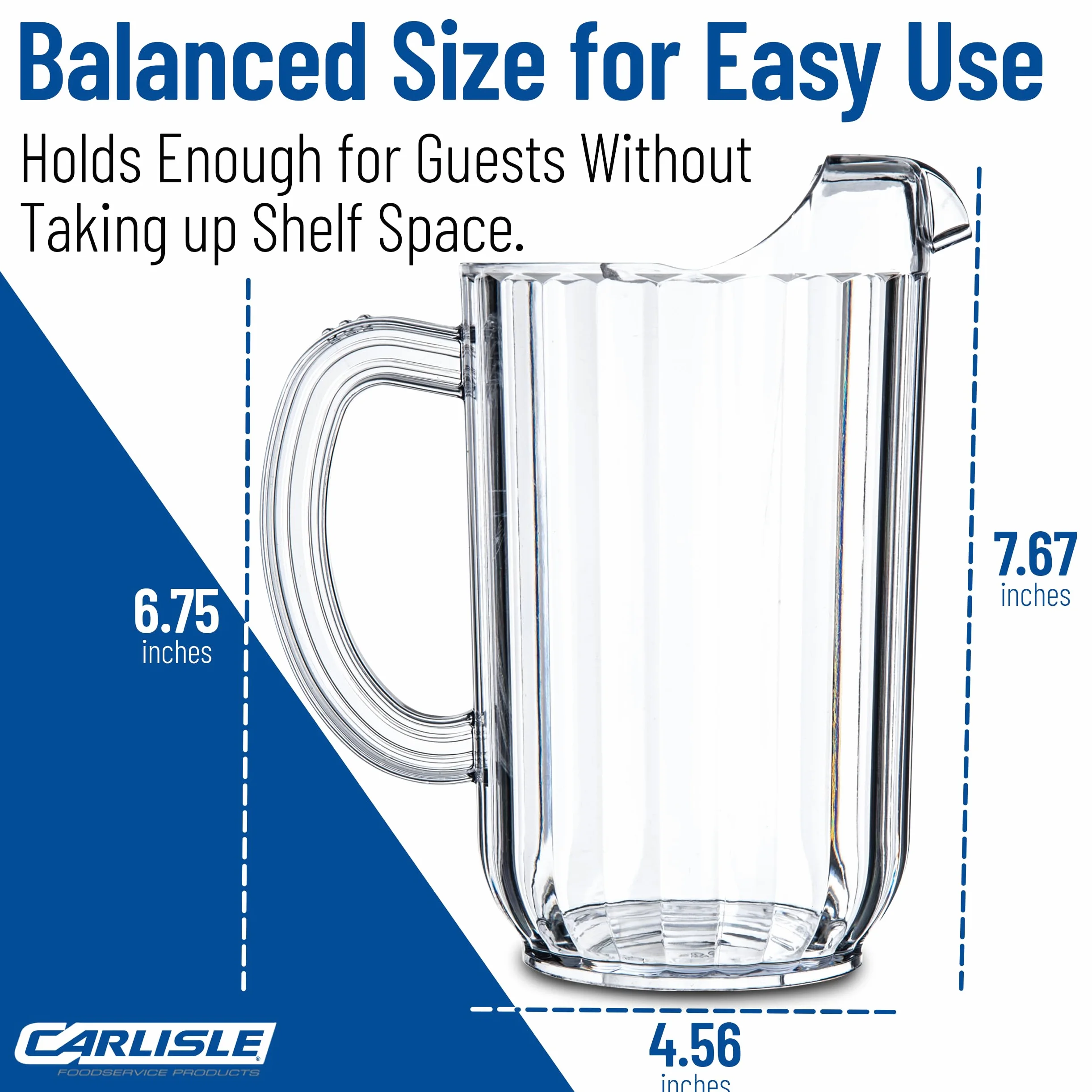 Carlisle 553807 Versa pour – Jarra de policarbonato, 1400 ml, Transparente